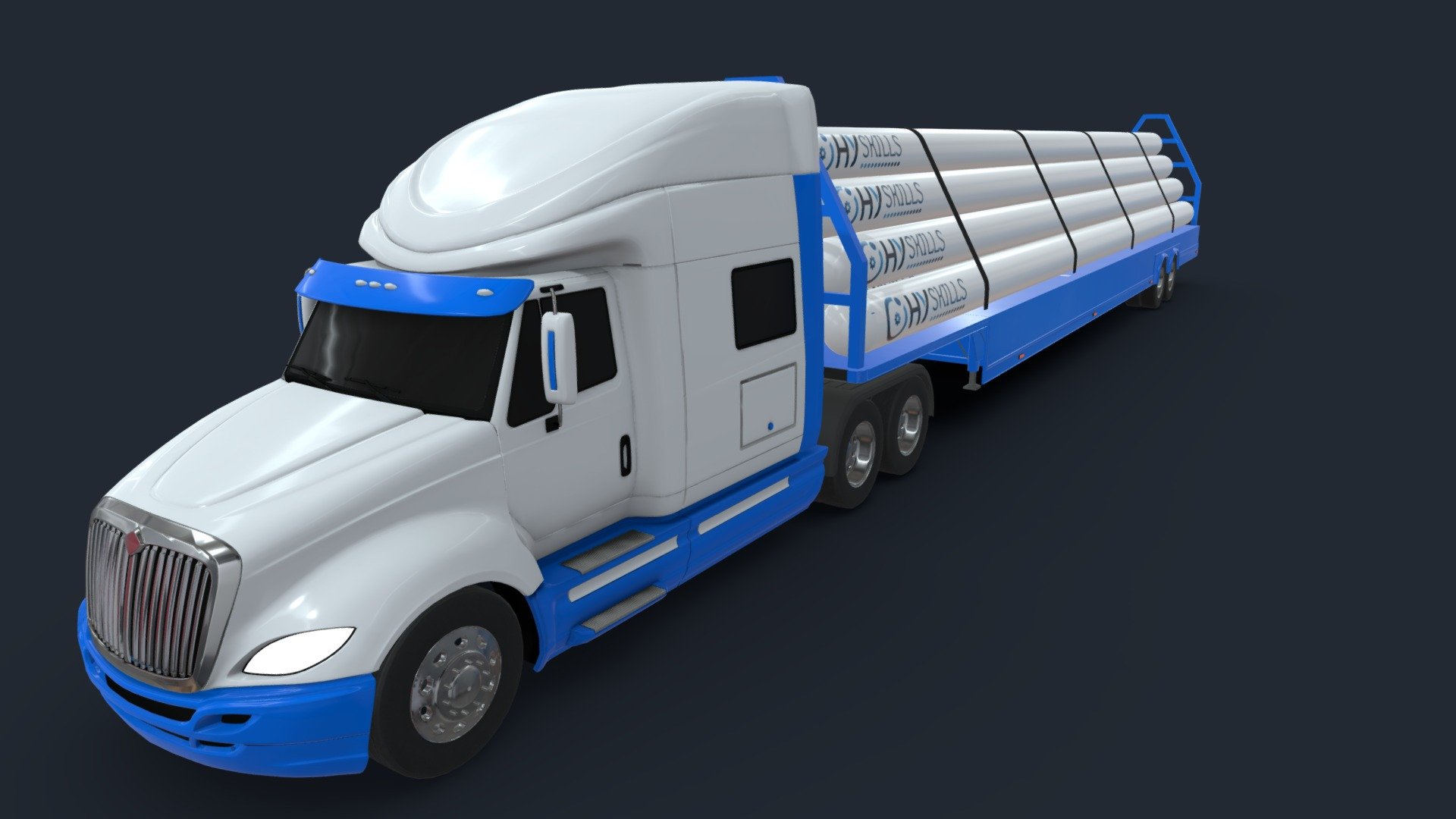 Hyskills Hydrogen Tube Trailer 3d model