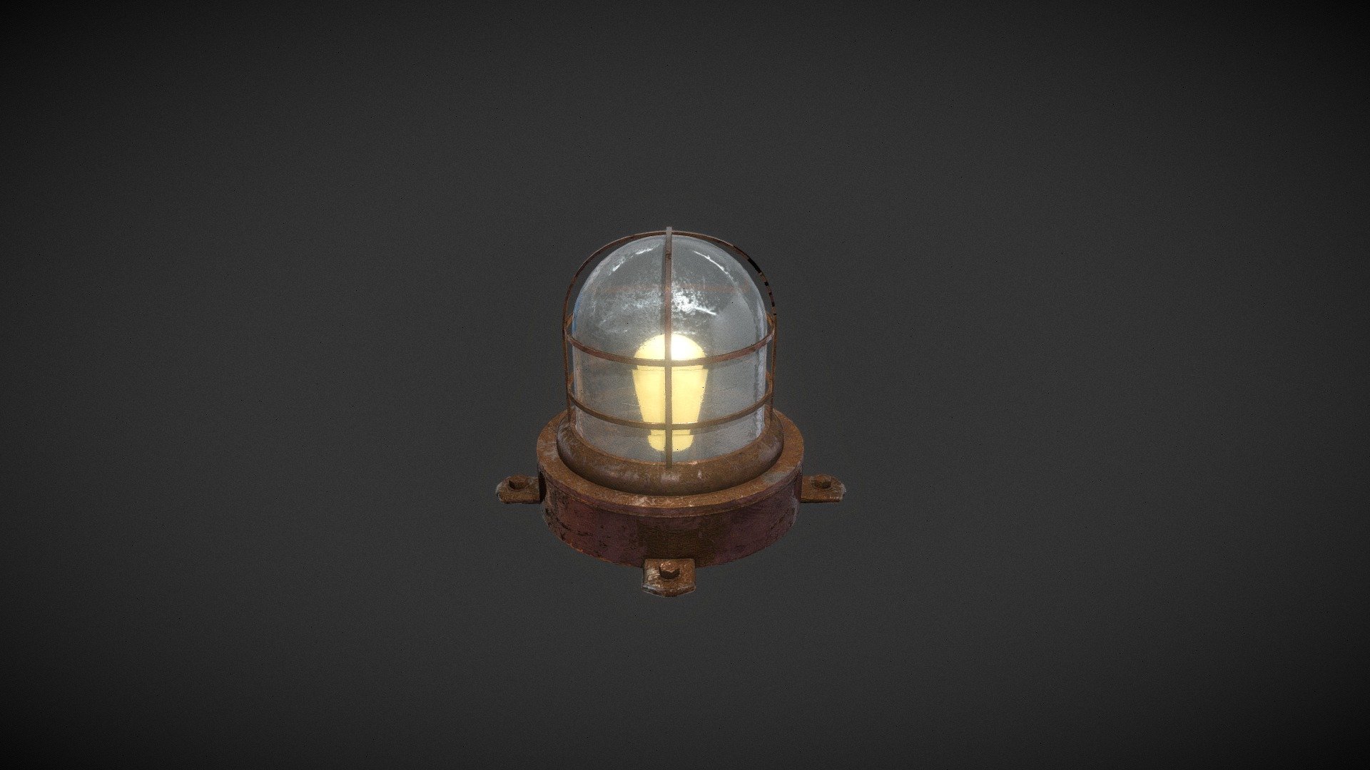 Old Industrial Light v4 3d model