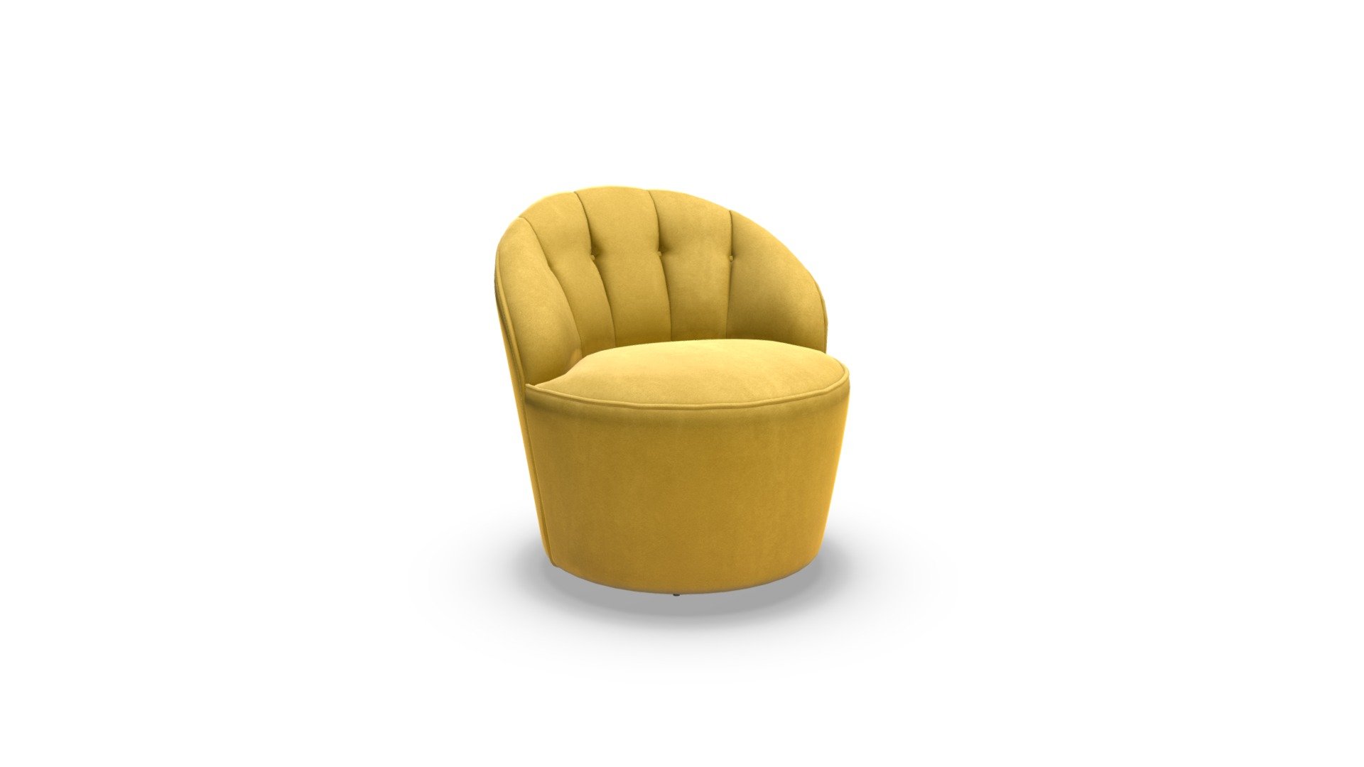 Margot Swivel Accent Chair, Antique Gold Velvet 3d model