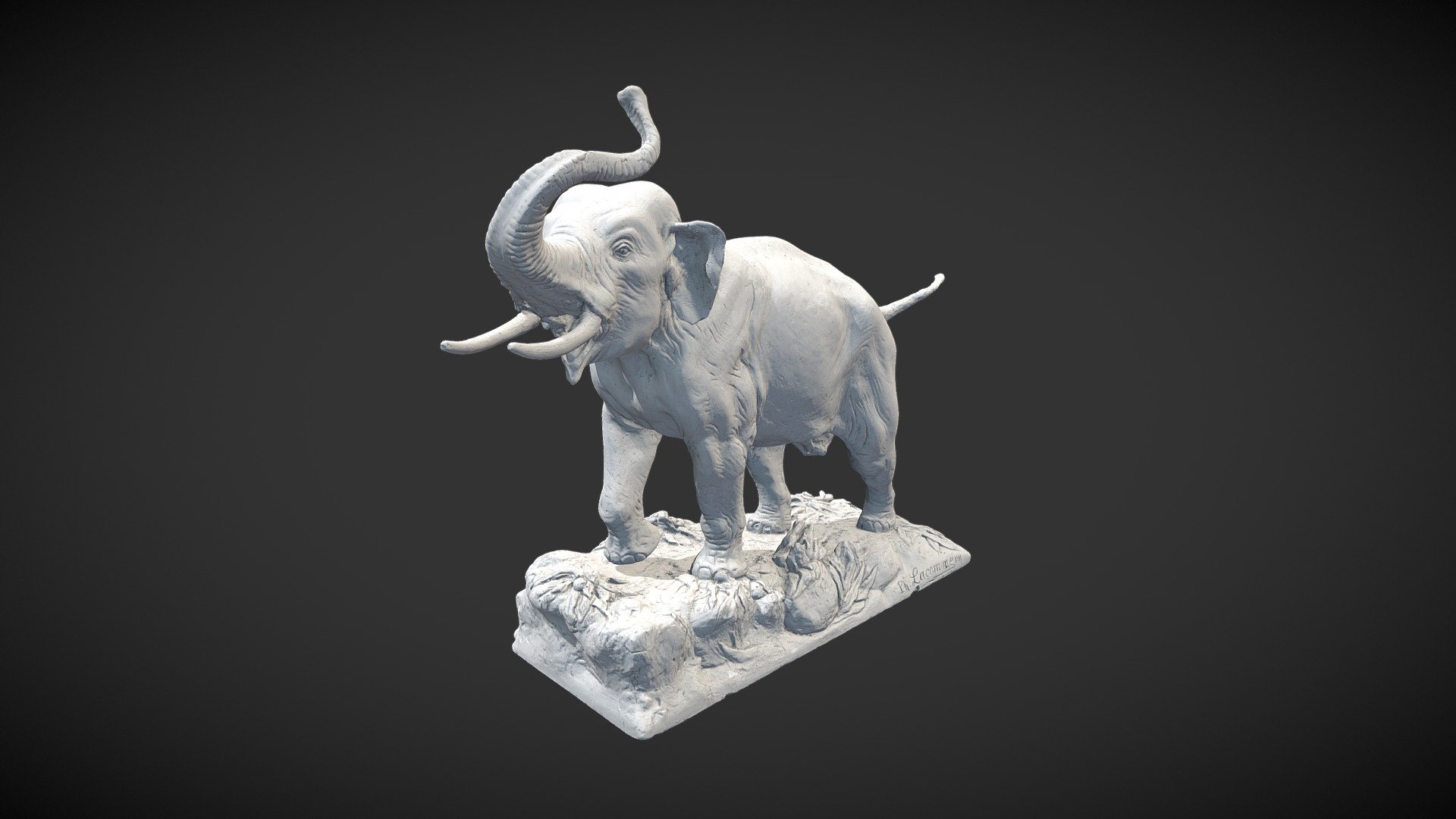 Maquette préparatoire de léléphant dAsie 3d model