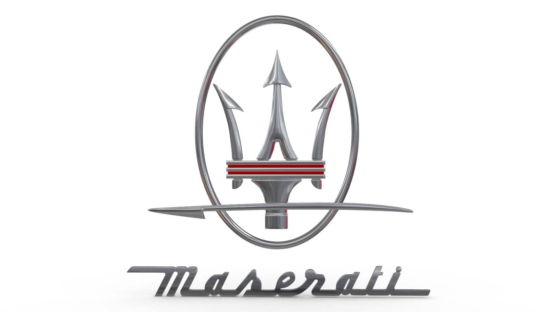 maserati logo 3d model