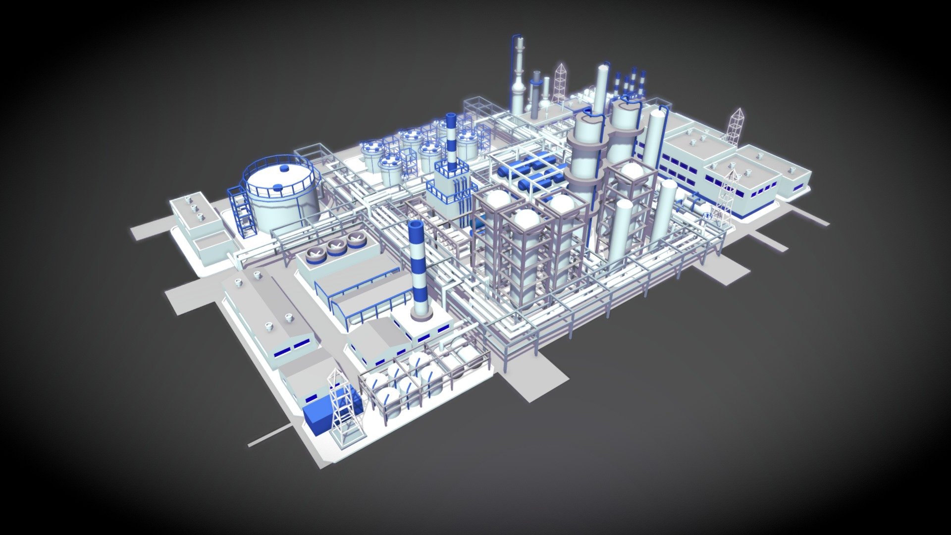 Oil Refinery 3d model