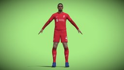 3D Rigged Van Dijk Liverpool 22-23