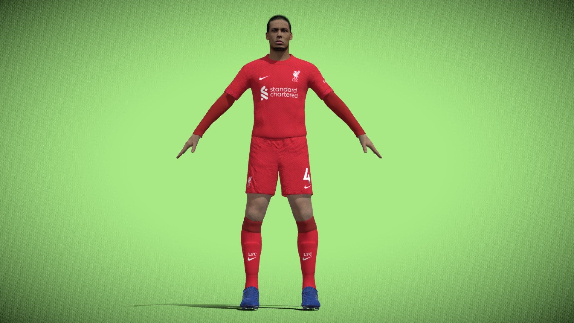 3D Rigged Van Dijk Liverpool 22-23 3d model