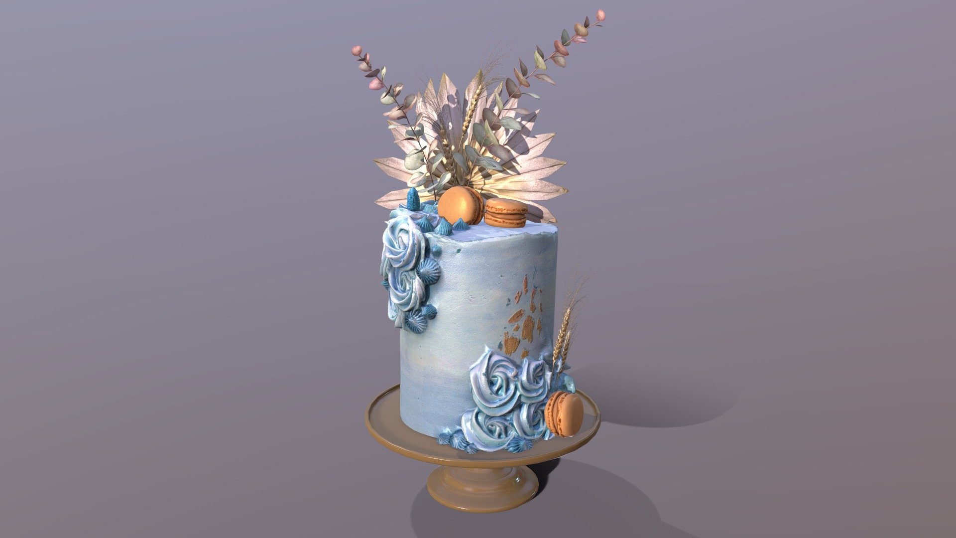 Luxury Aegean Swirl Cake 3d model