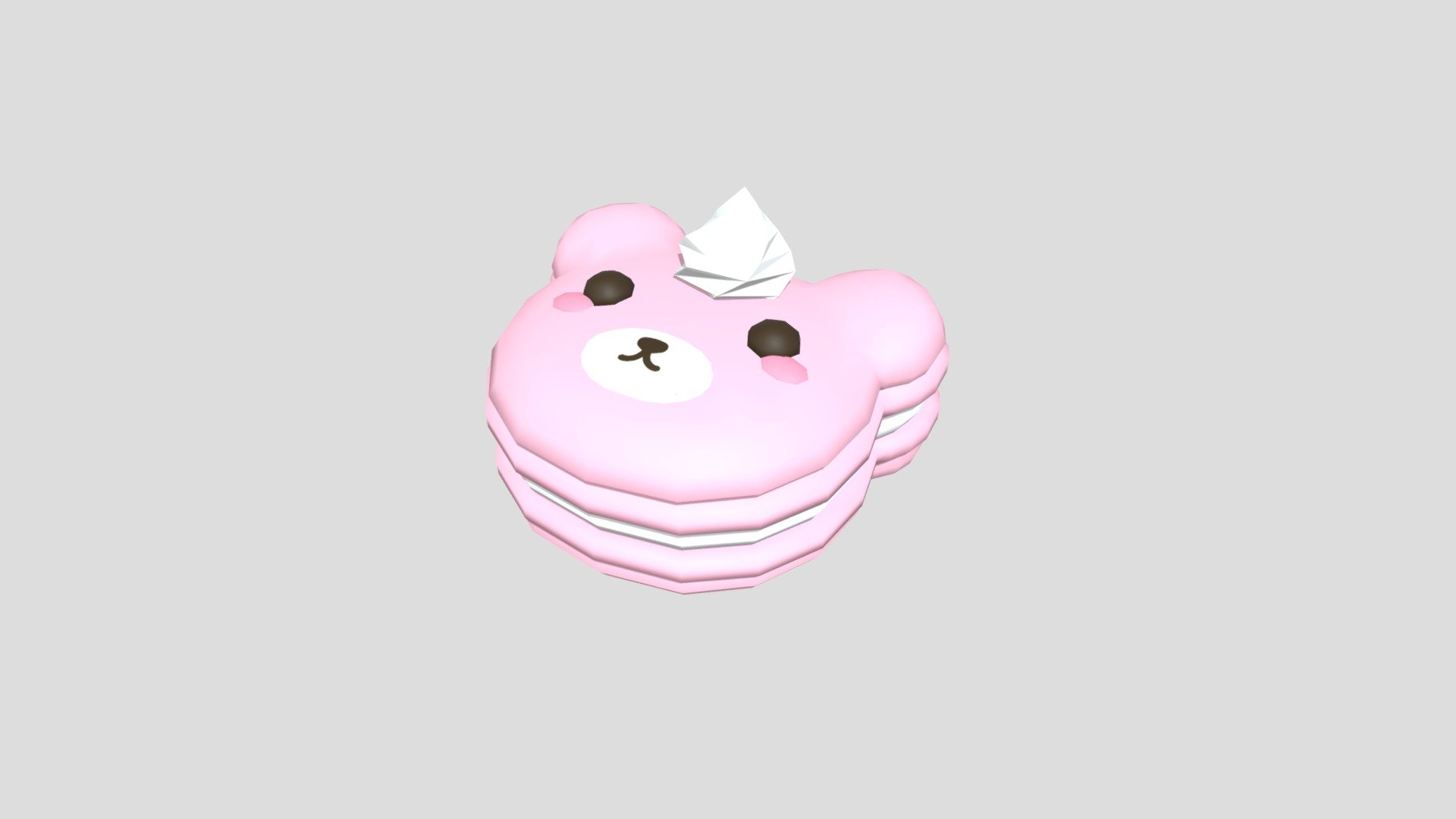 Kawaii Bear Macaron 3d model