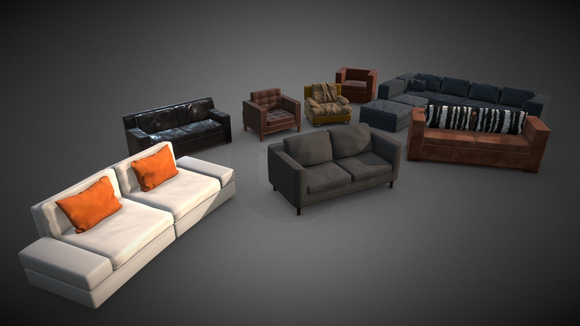 Armchairs Pack 3d model