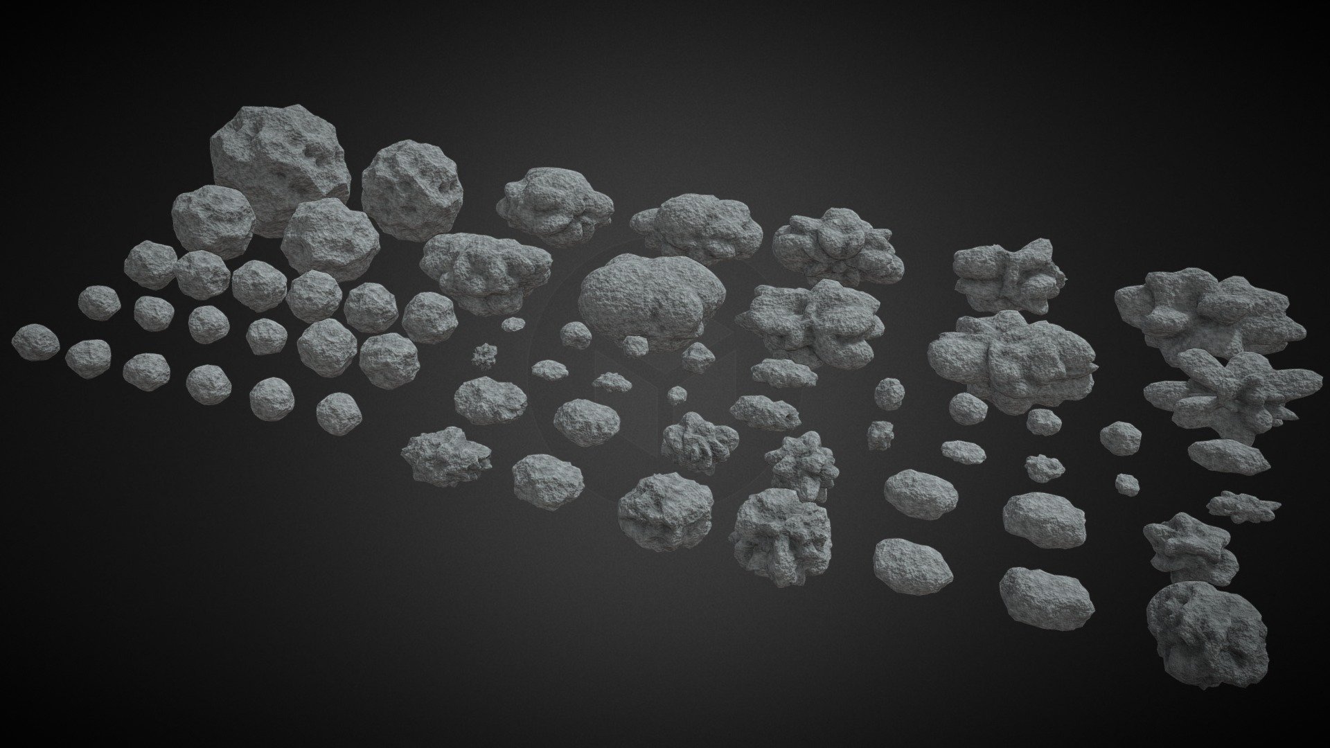 x66 Asteroids 3d model