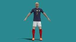 3D Rigged Antoine Griezmann France Worldcup 2022