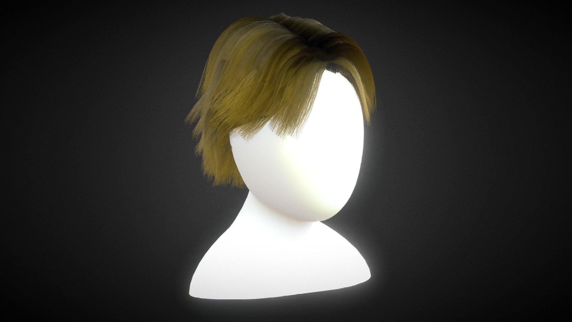 Medium Length Dirty Blonde Hair 3d model