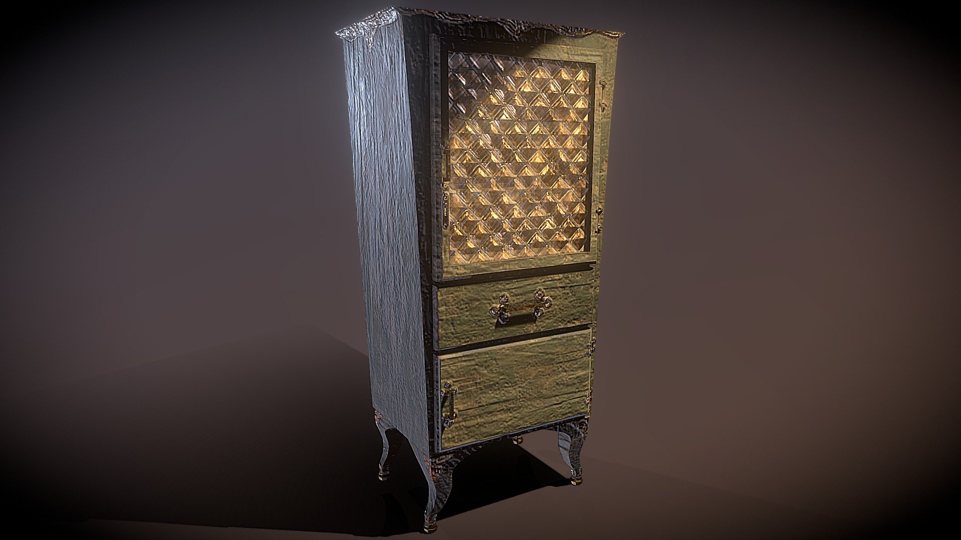 Antique Victorian Medical Cabinet 3d model