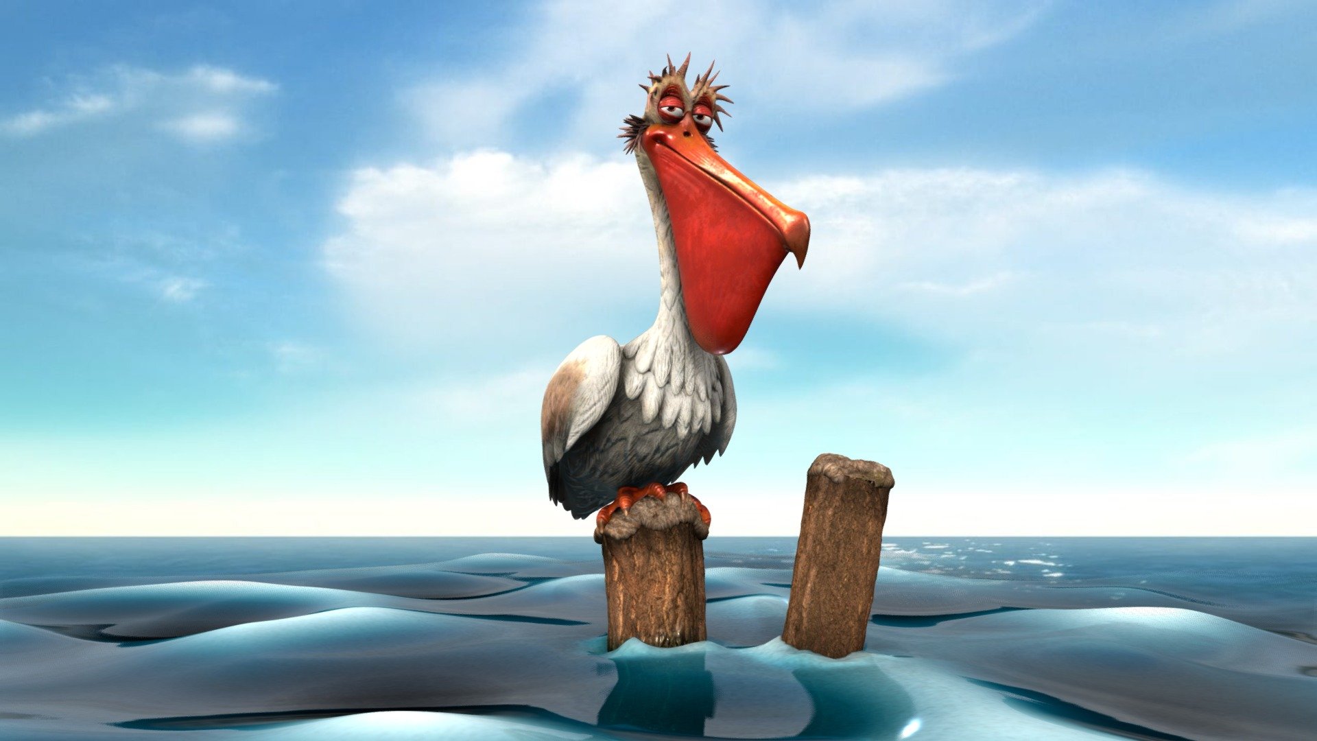 Pelican toon 3d model