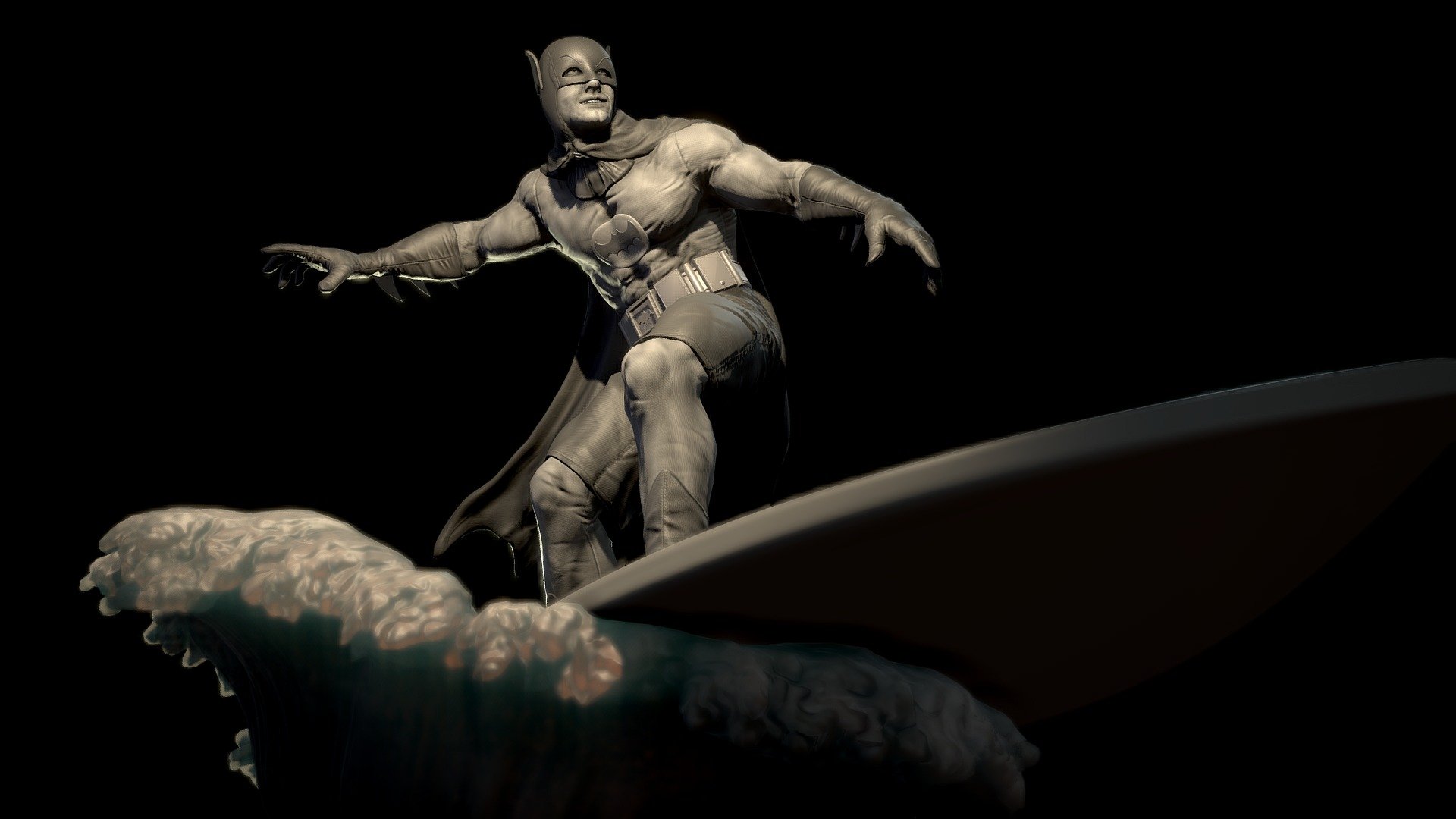 Surfing Batman 3d model