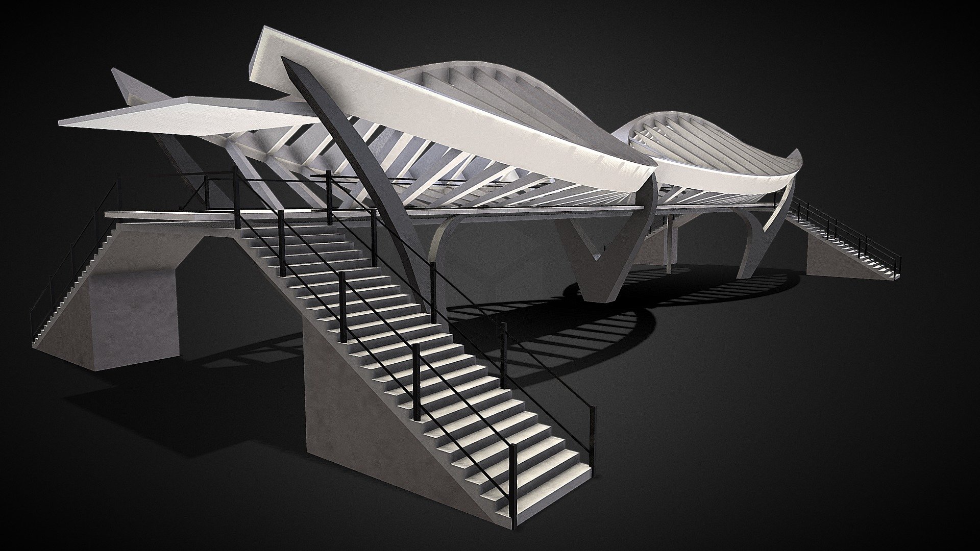 pedestrian bridge 3d model