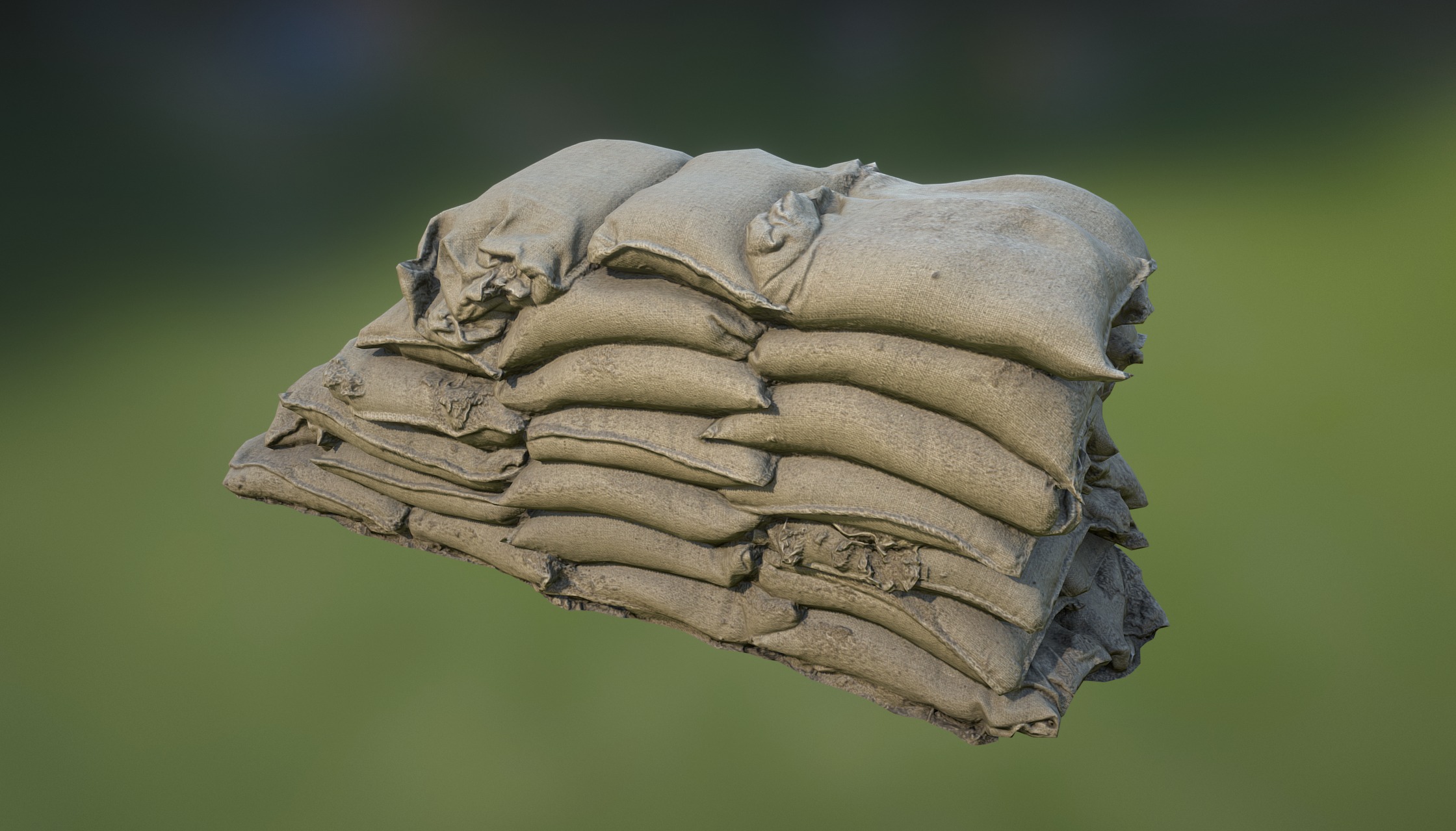 Sandbag Wall End 01 3d model