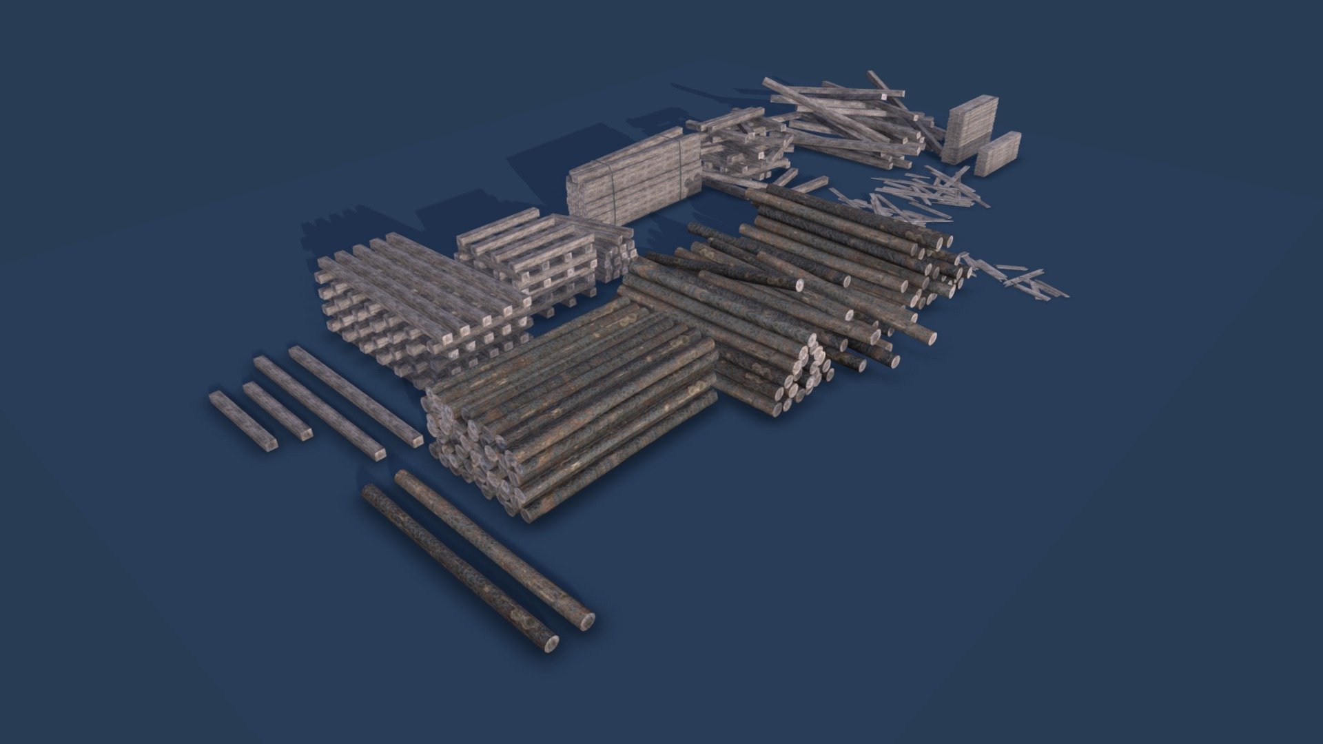 Wood logs 3d model