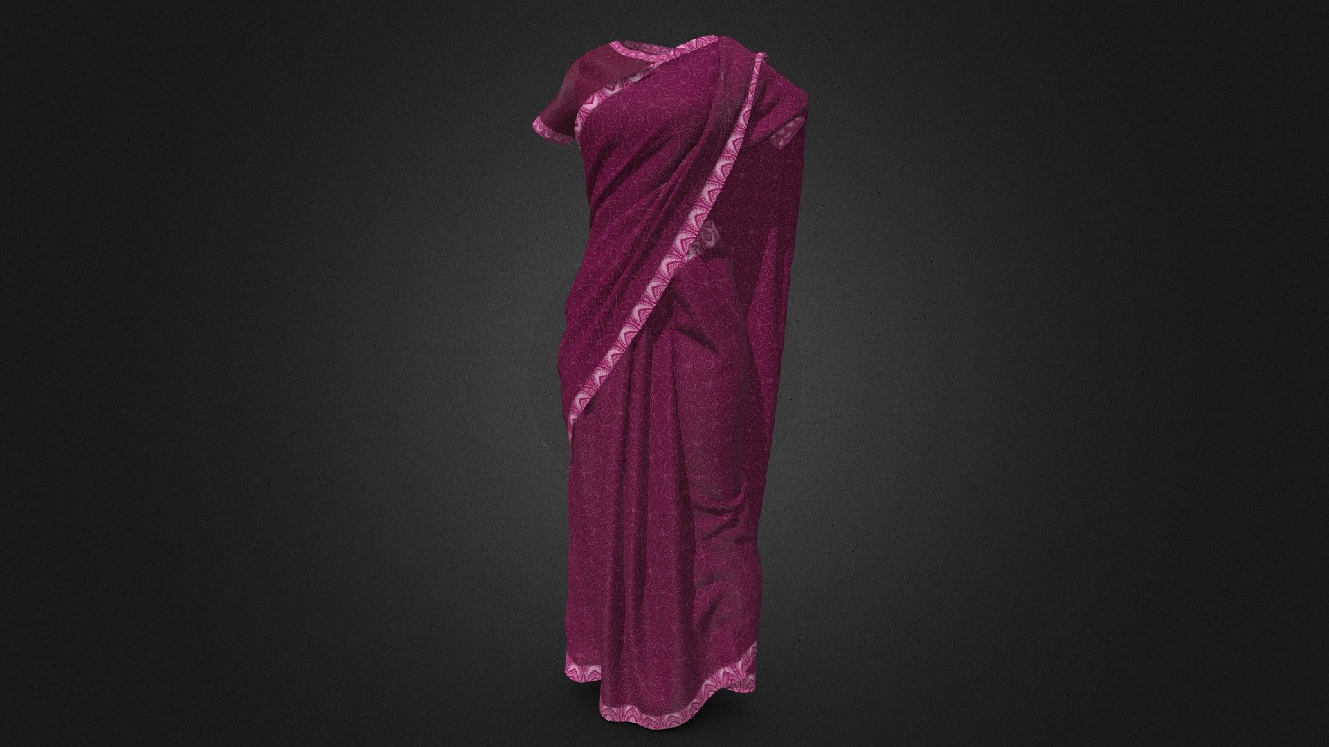 Traditional Cloth : Saree for Games 3d model