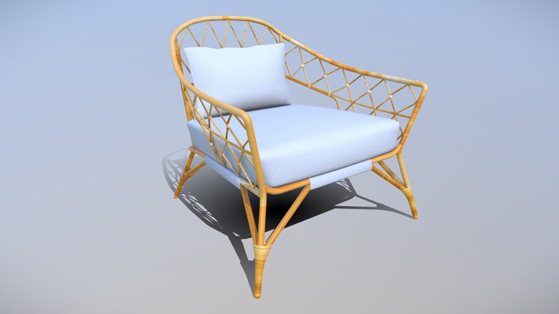 StockHolm IKEA Rattan Chair Low-poly 3d model