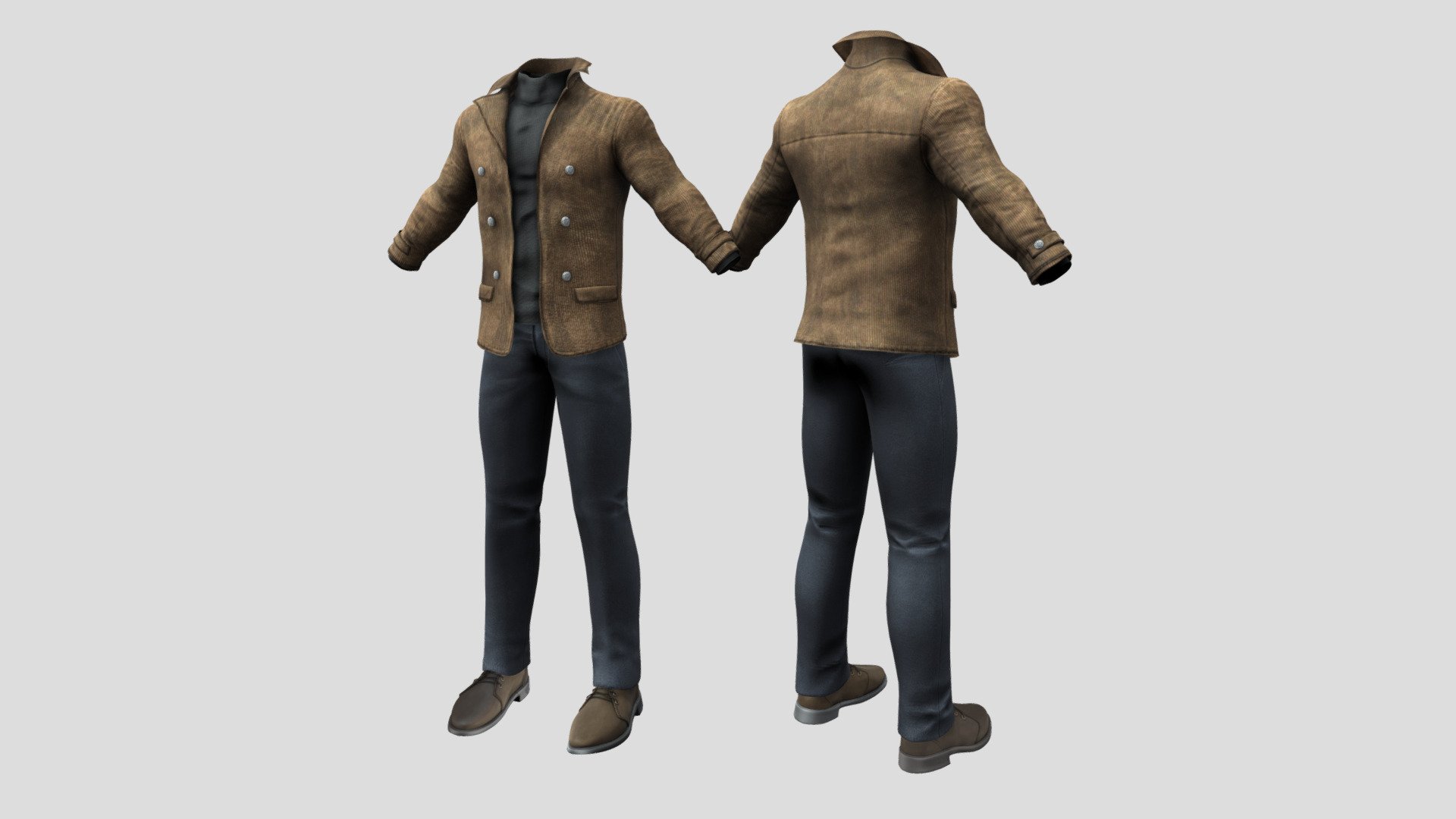 Mens Jacket Outfit 3d model