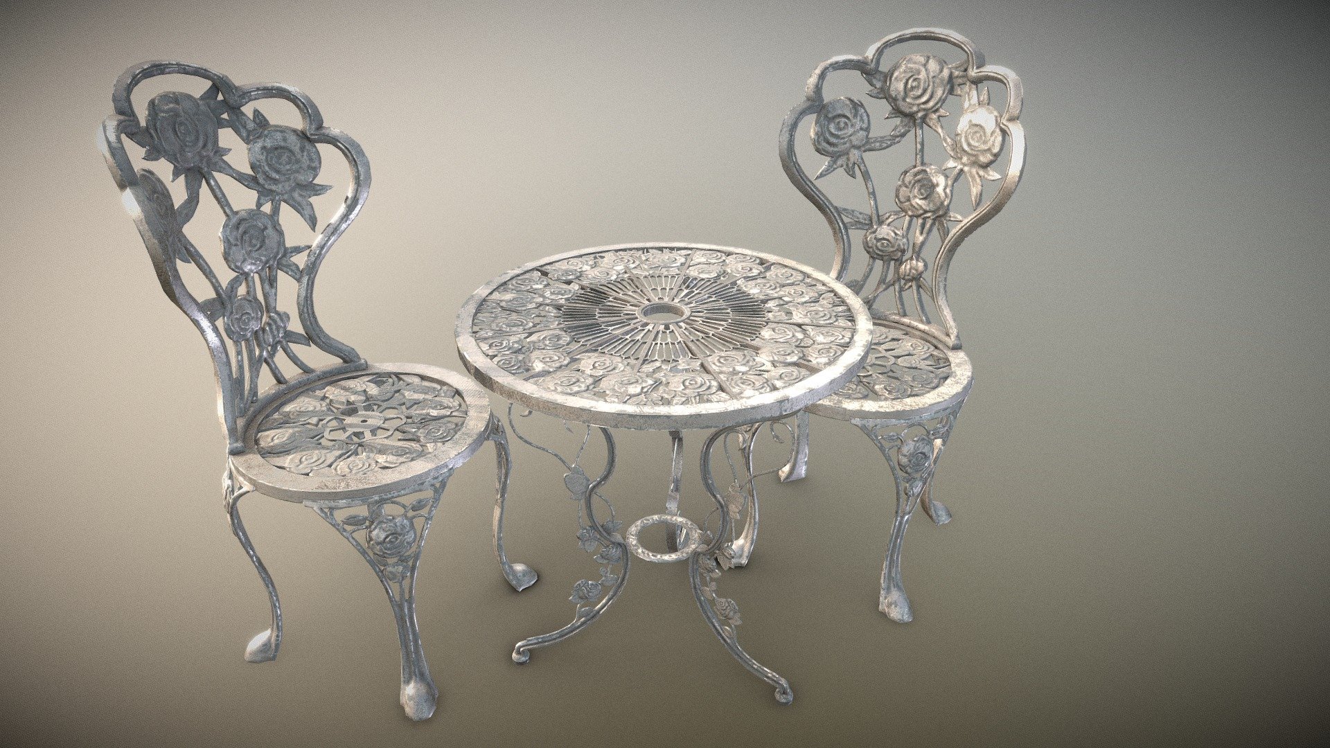 Floral table+chair package 3d model