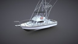 Soprts Fising Boat Low-poly