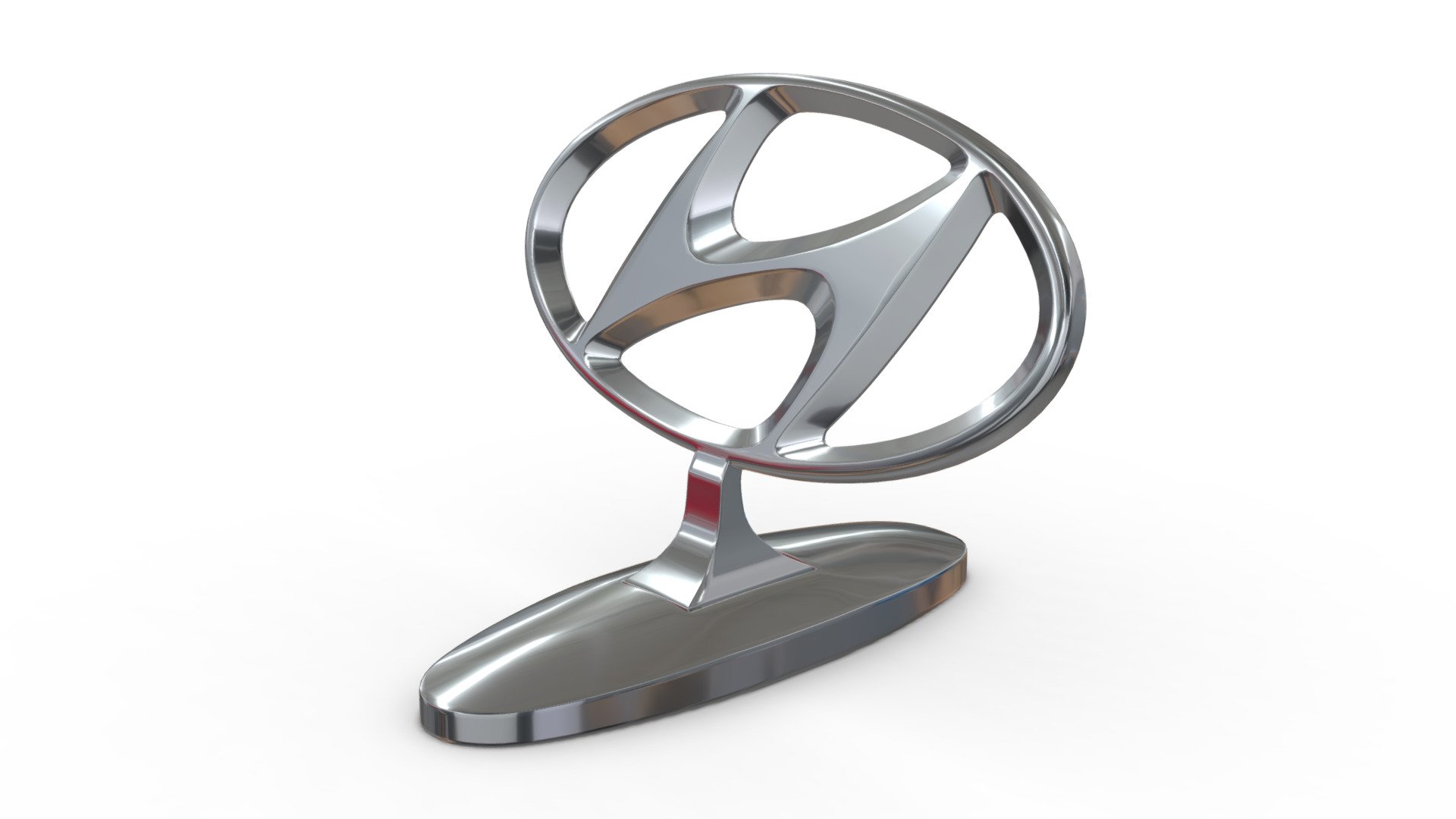 hyundai hood ornament 3d model