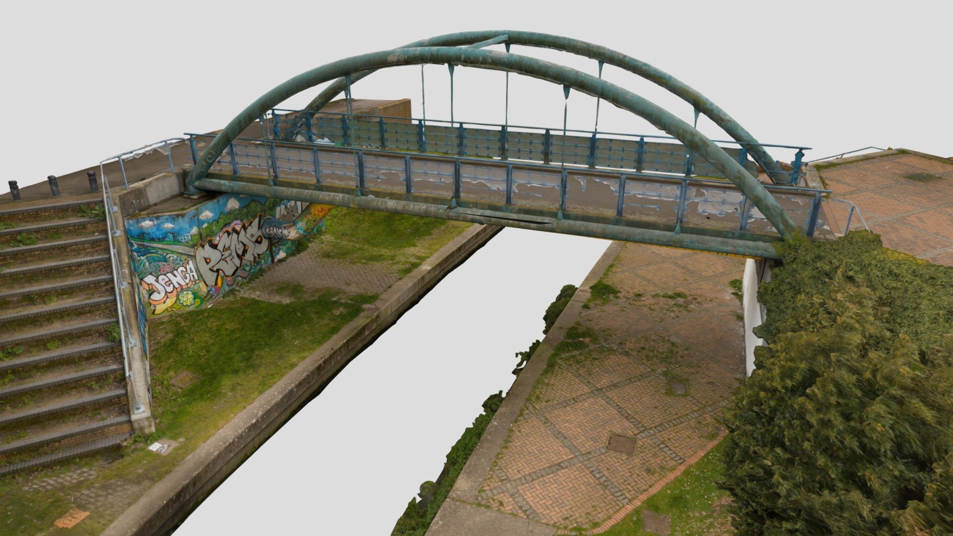 River Pool Footbridge 3d model