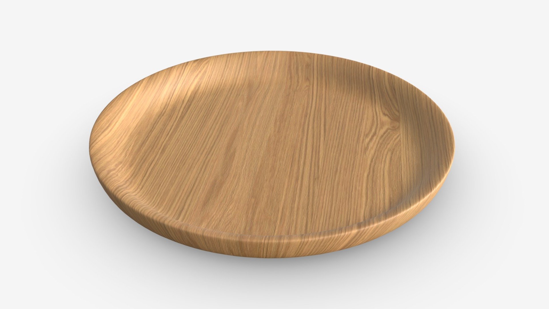 Wooden tray round 3d model