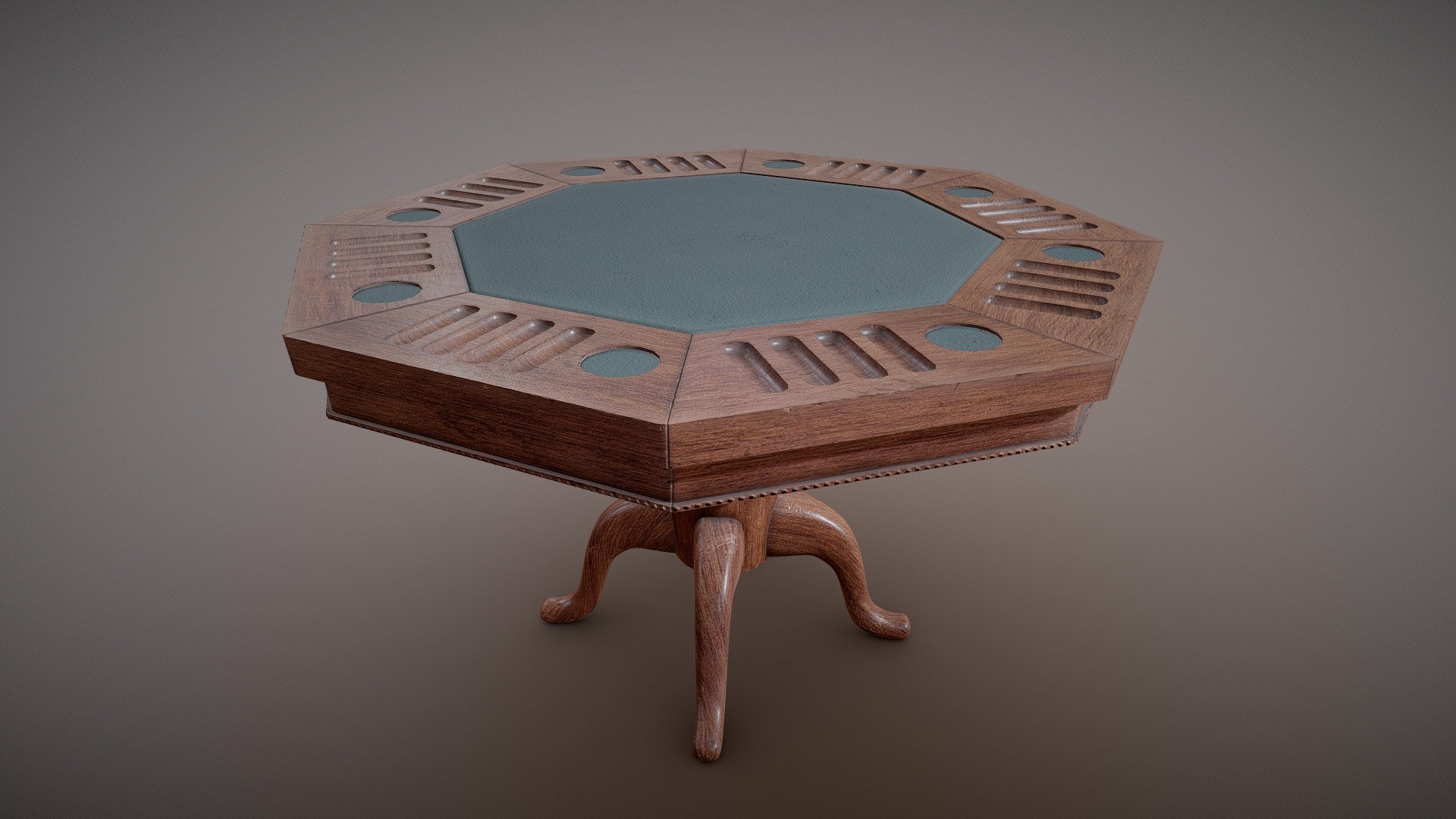 Antique Poker Table 3d model