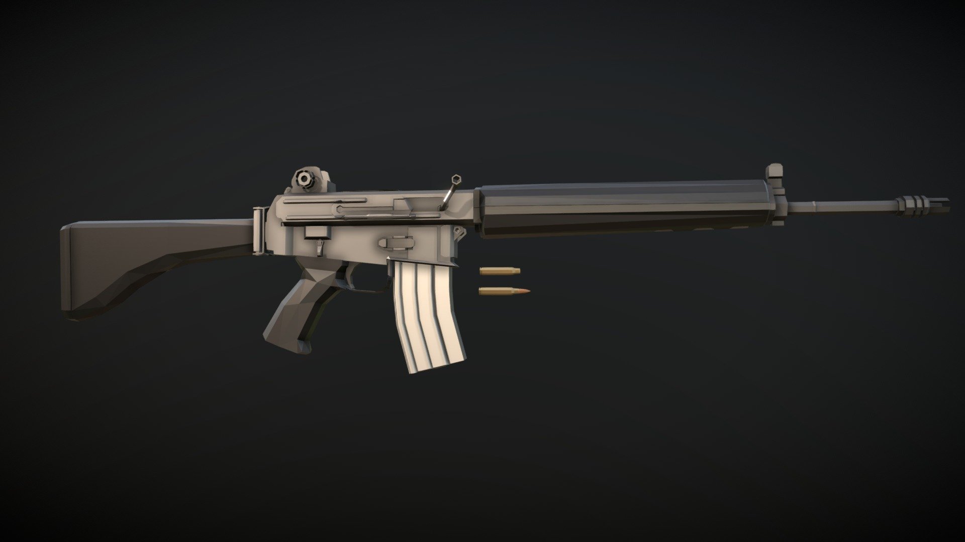 Low-Poly Armalite AR18 3d model