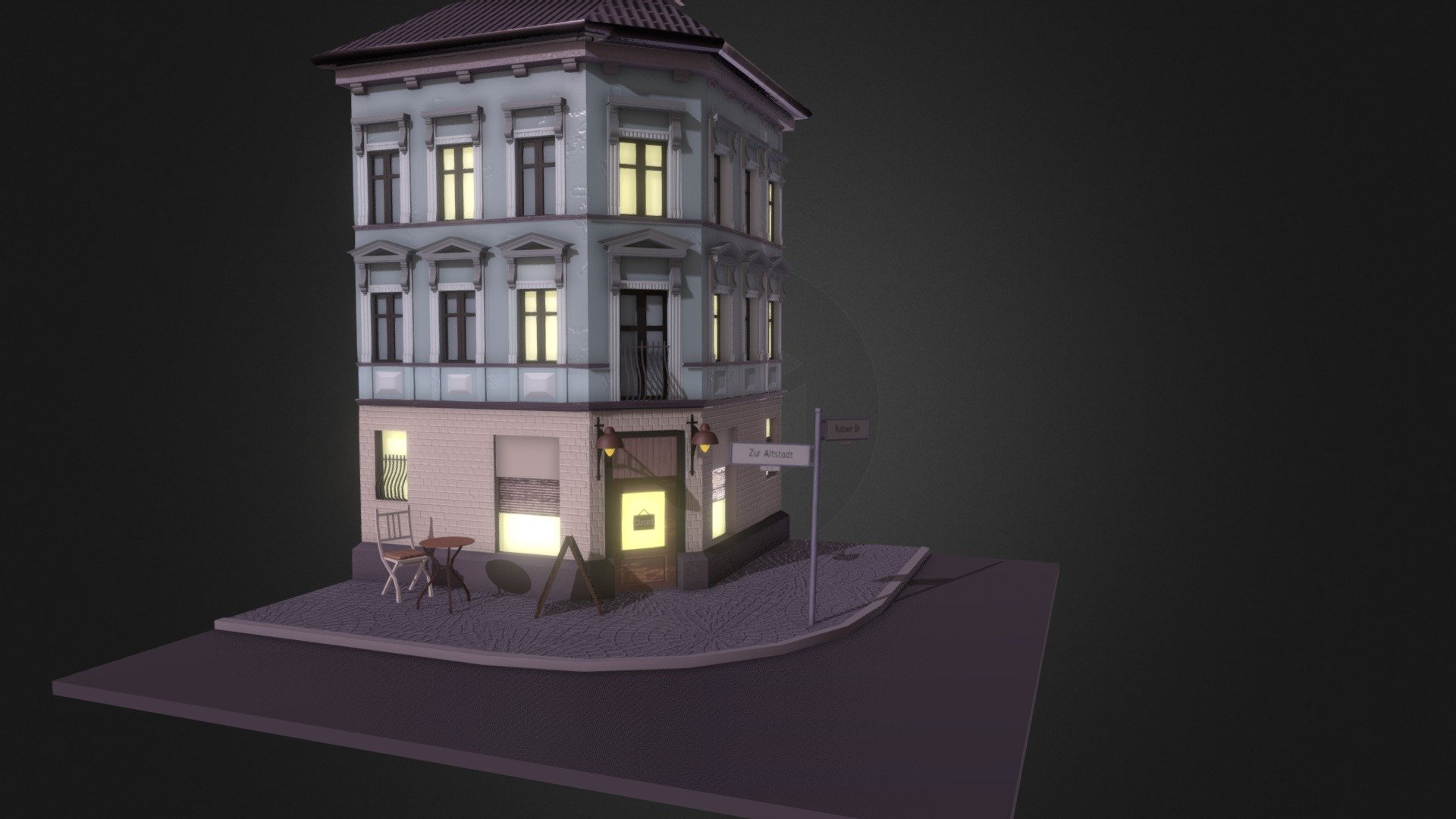 Corner Cafè 3d model