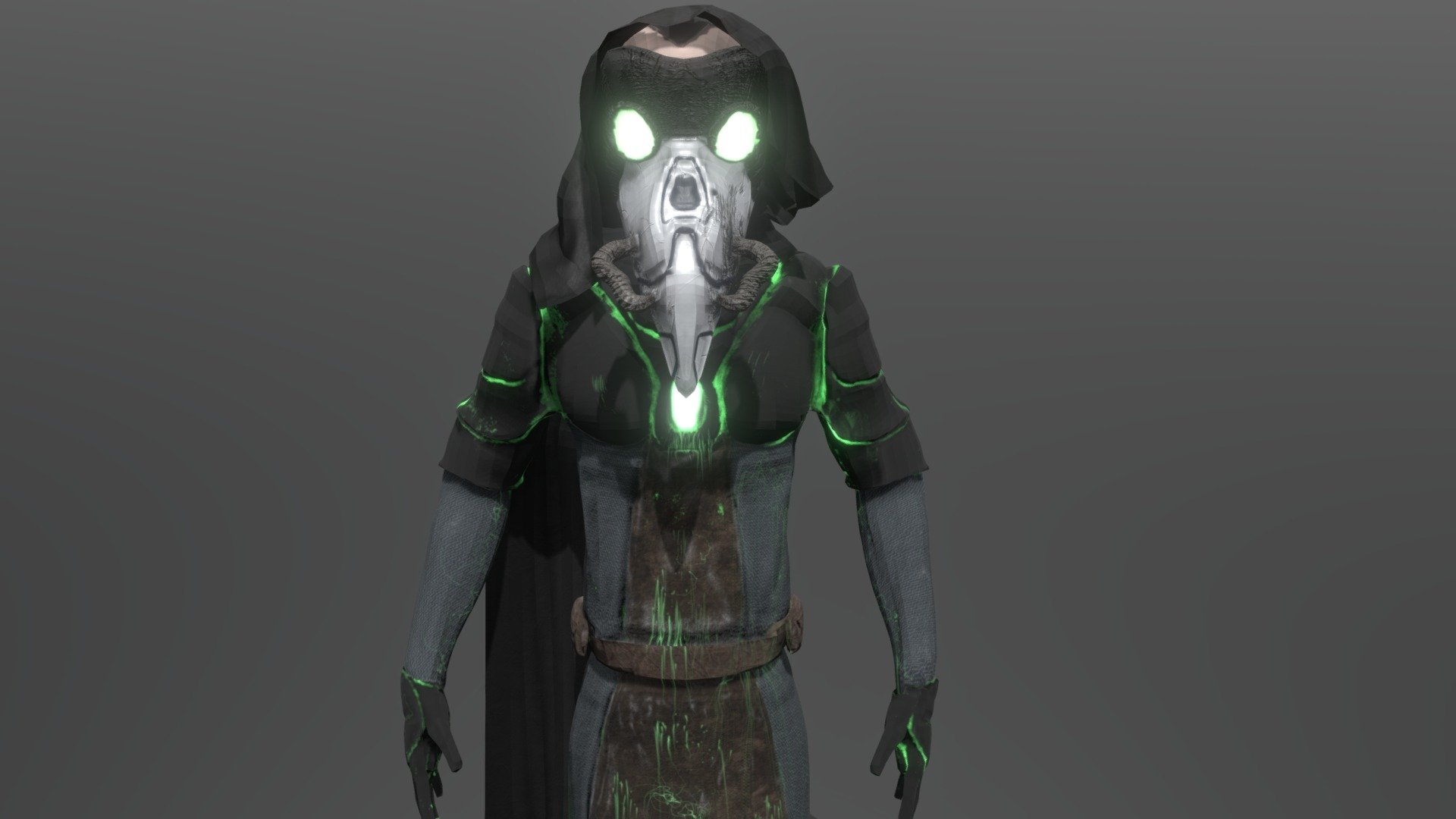 Sci-Fi Plague Doctor (With animations) 3d model