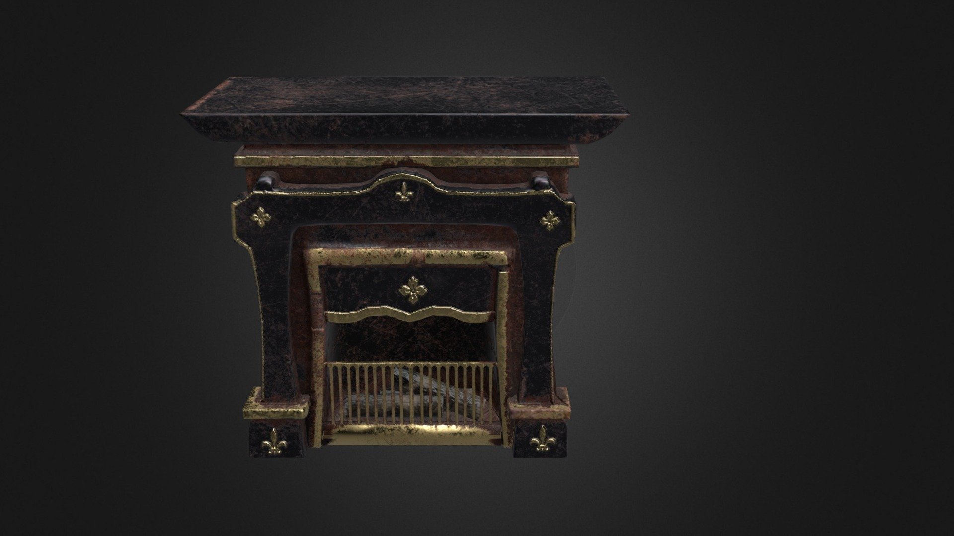 Old Victorian Fireplace 3d model