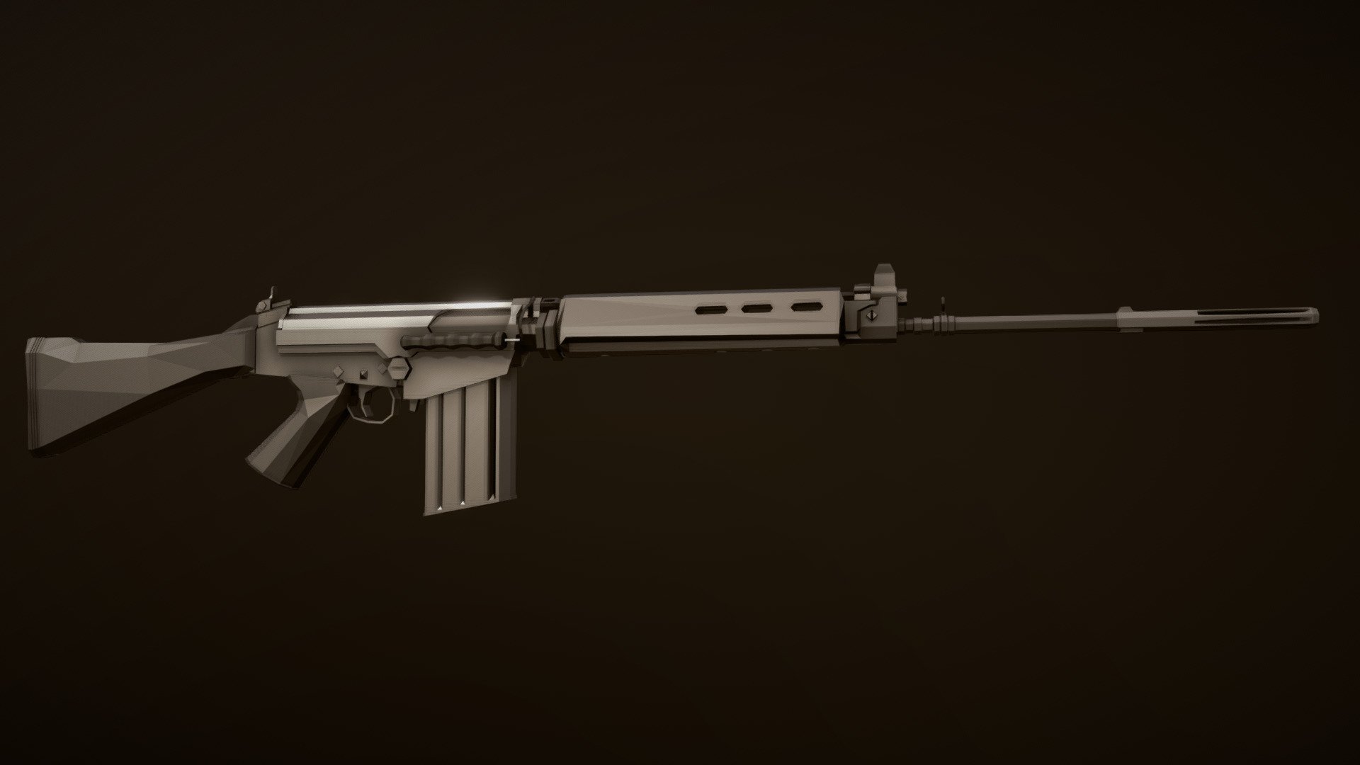 Low-Poly FN FAL 3d model