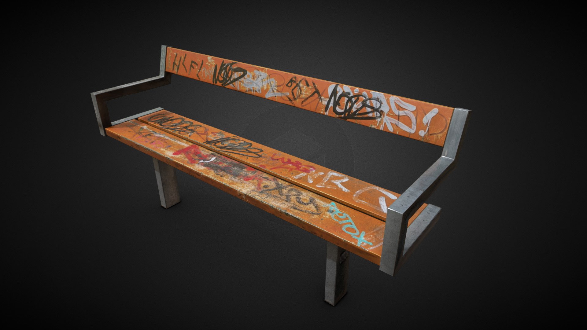 bench_stockholm_skärholmen 3d model