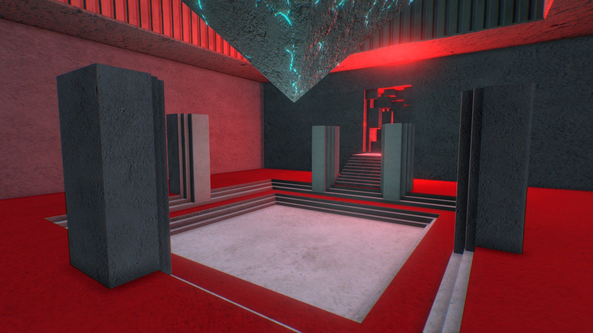 Ancient Sci-Fi Portal Room 3d model