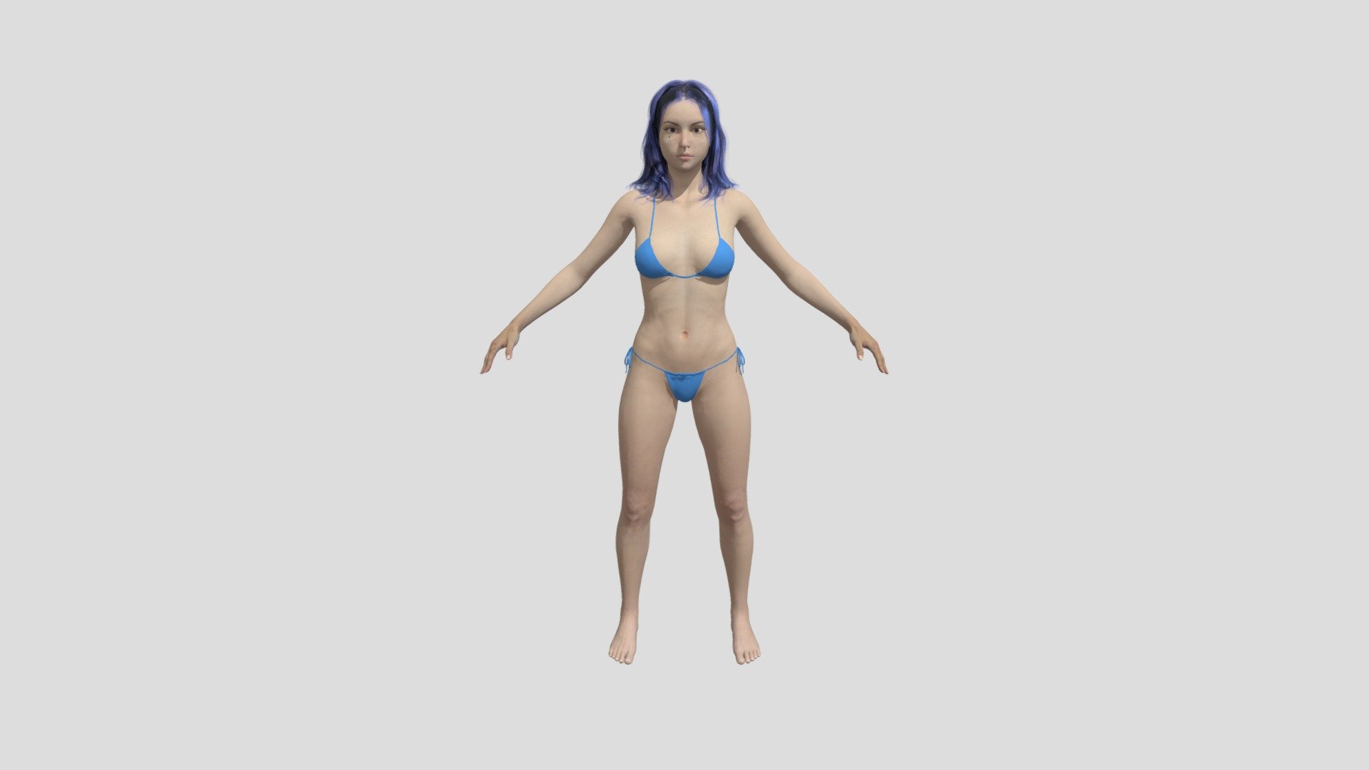 Realistic Female Game Ready 3d model