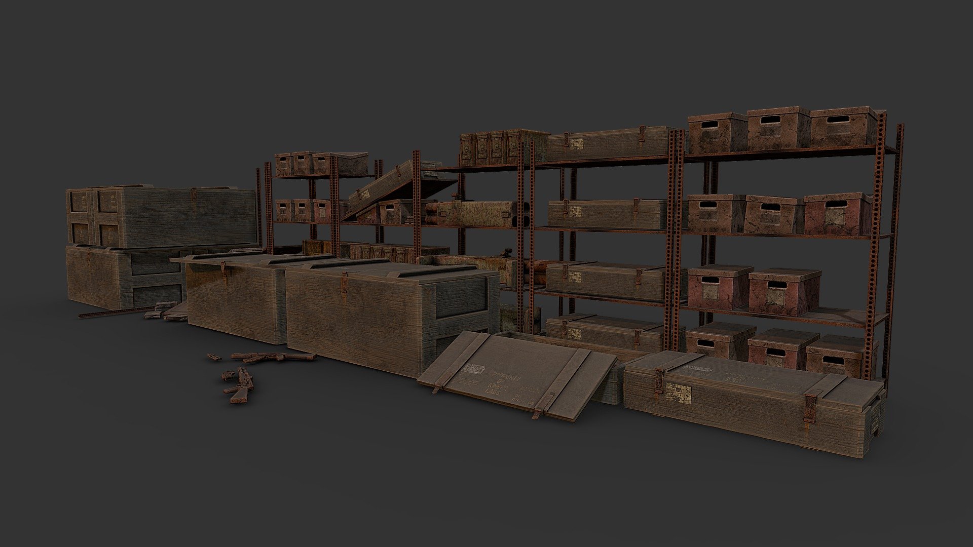 Abandoned Bunker Supplies 3d model