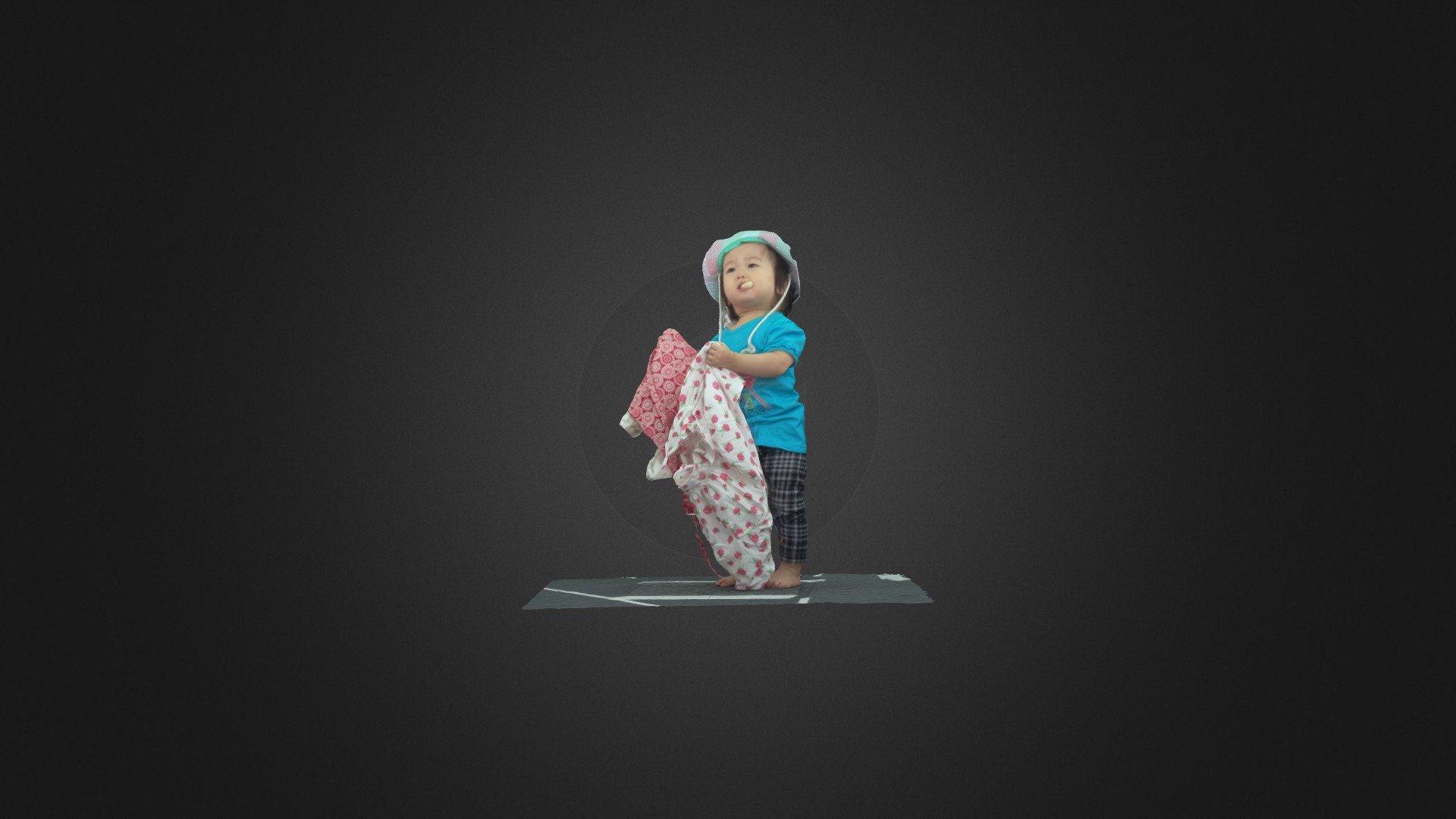 child playing with dress 3d model