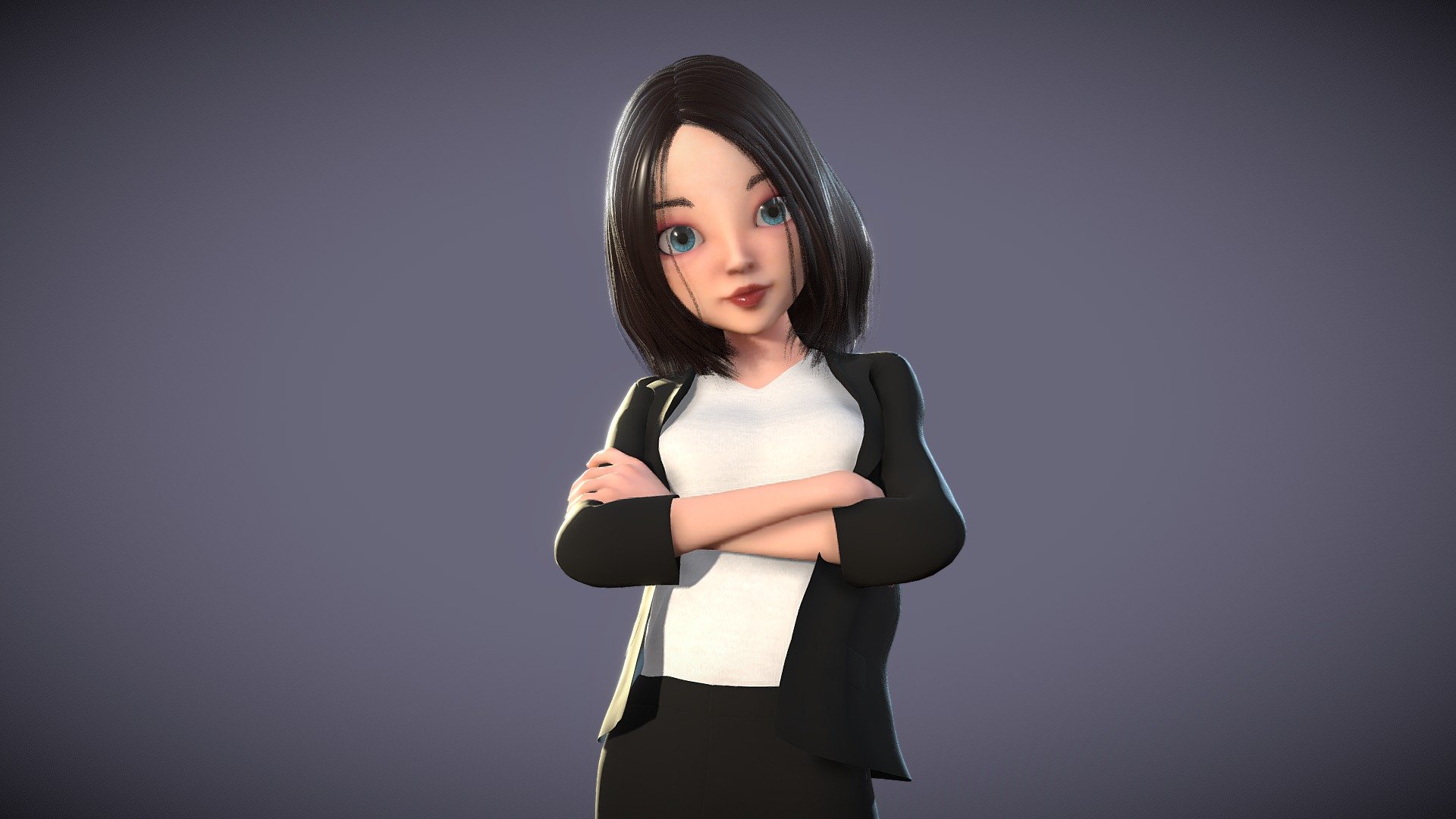 Cartoon cartoon woman beauty with binding 3d model