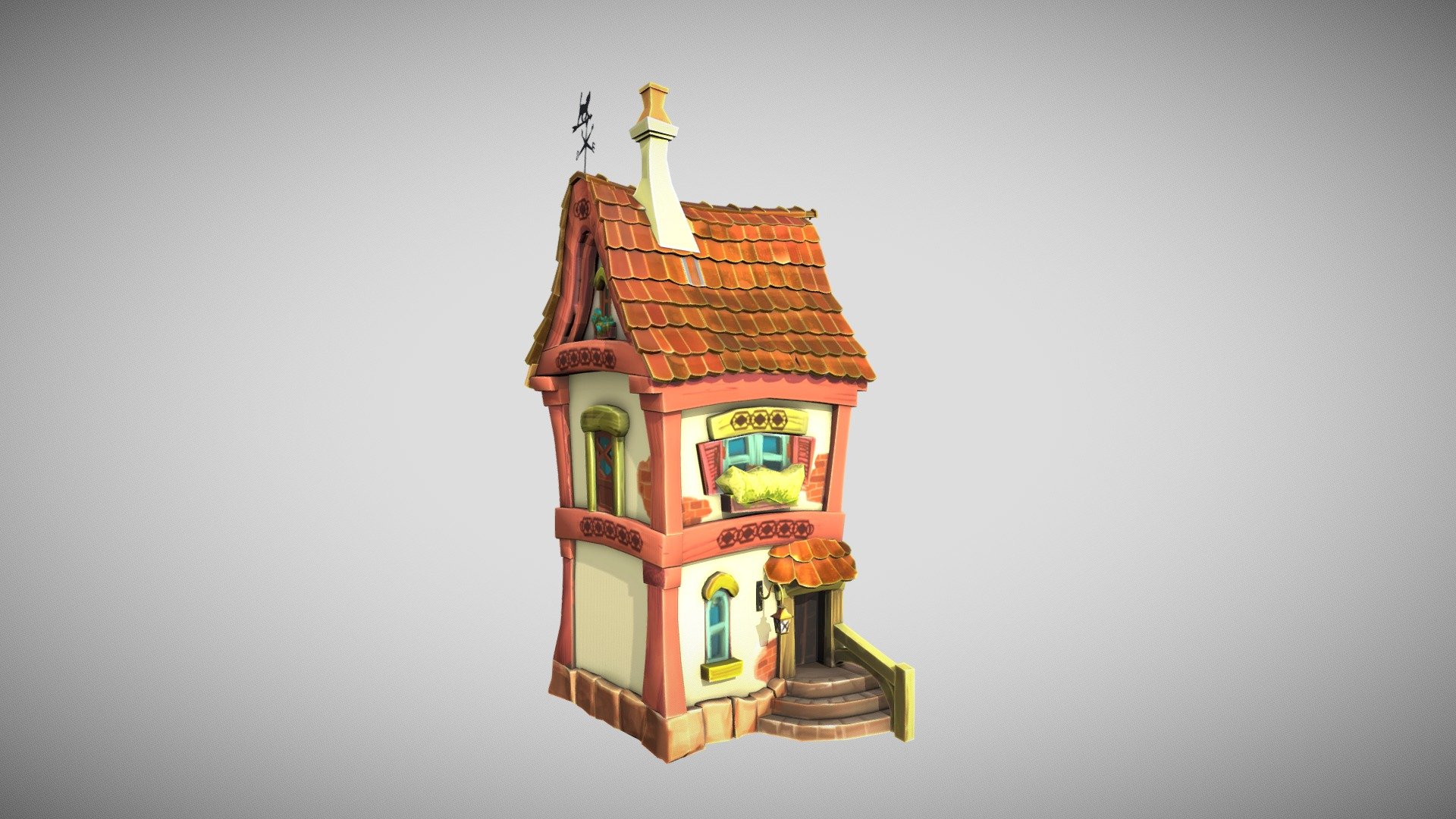 Cartoon House 3d model