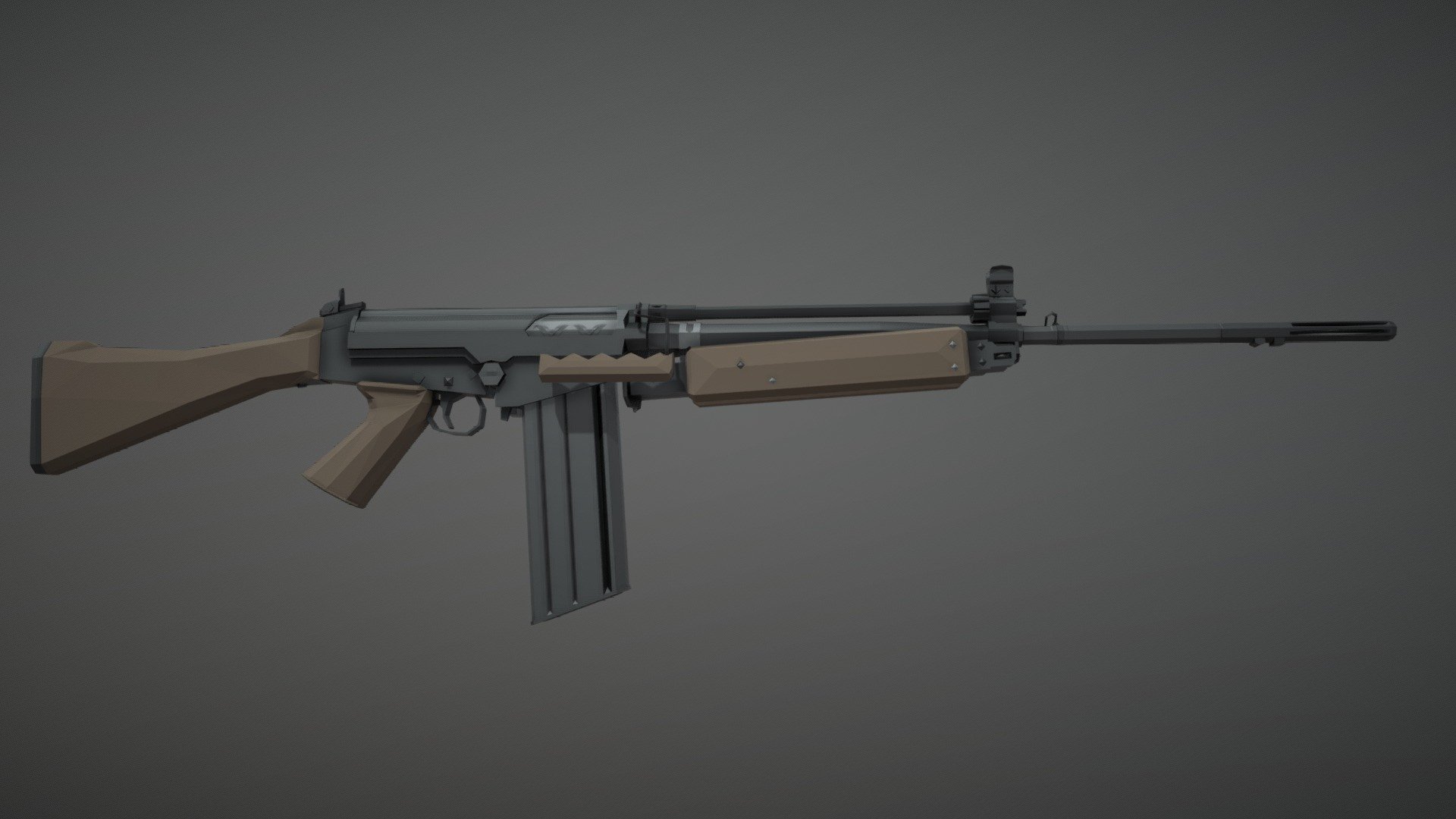 low-poly Australian L2A1 SAR 3d model