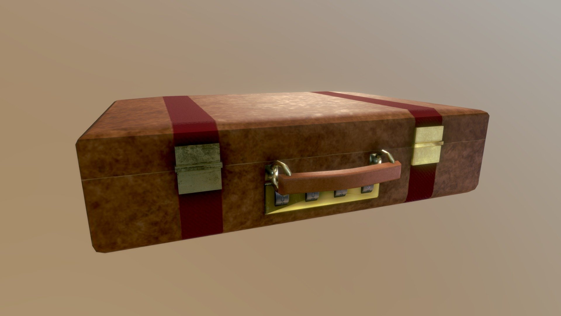 Password leather briefcase 3d model