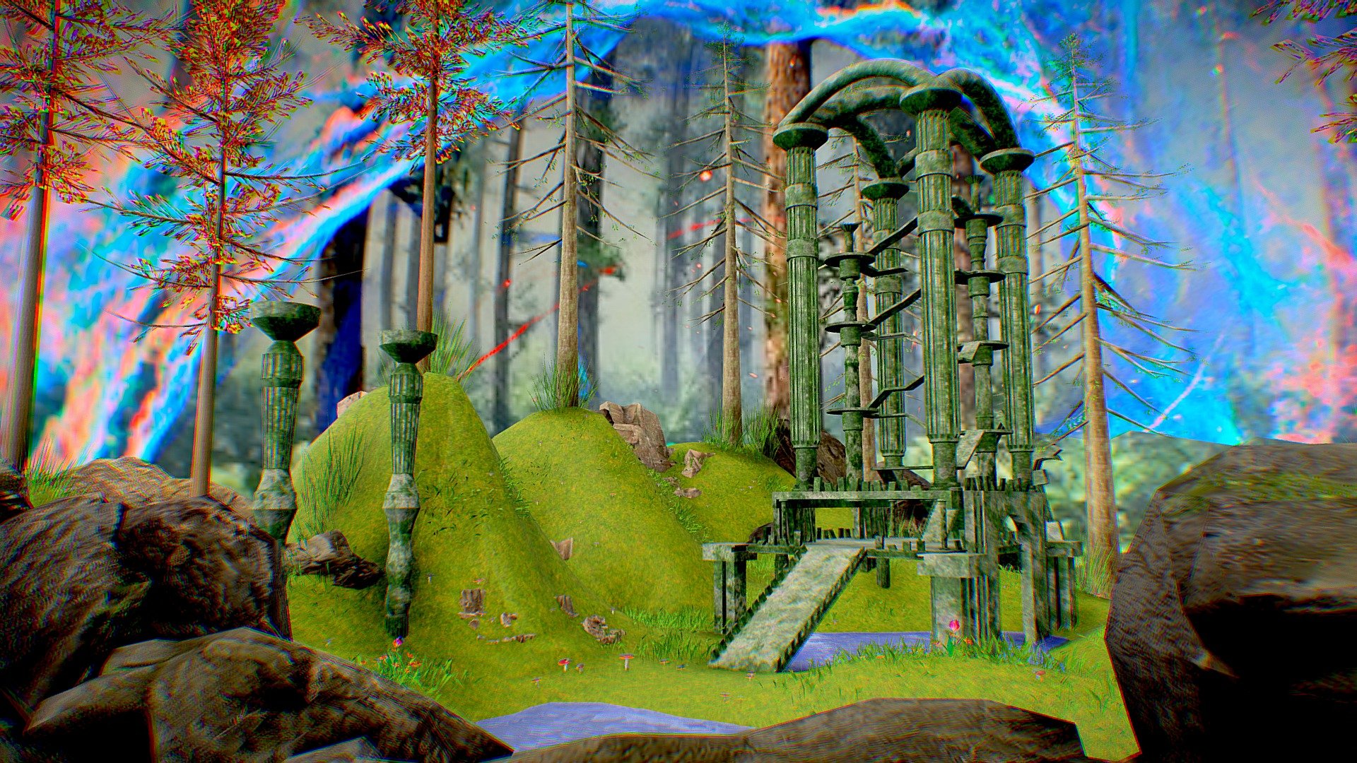 Metaverse Xilitla  forest |Baked| VR/AR Ready 3d model