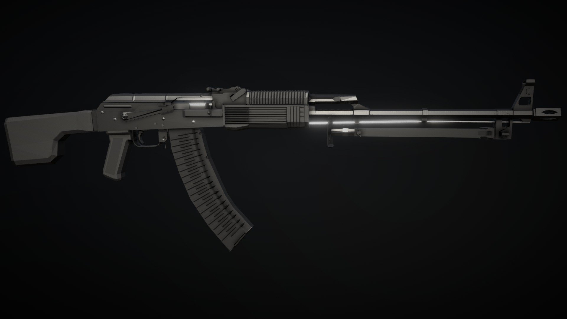 Low-Poly RPK-74m 3d model