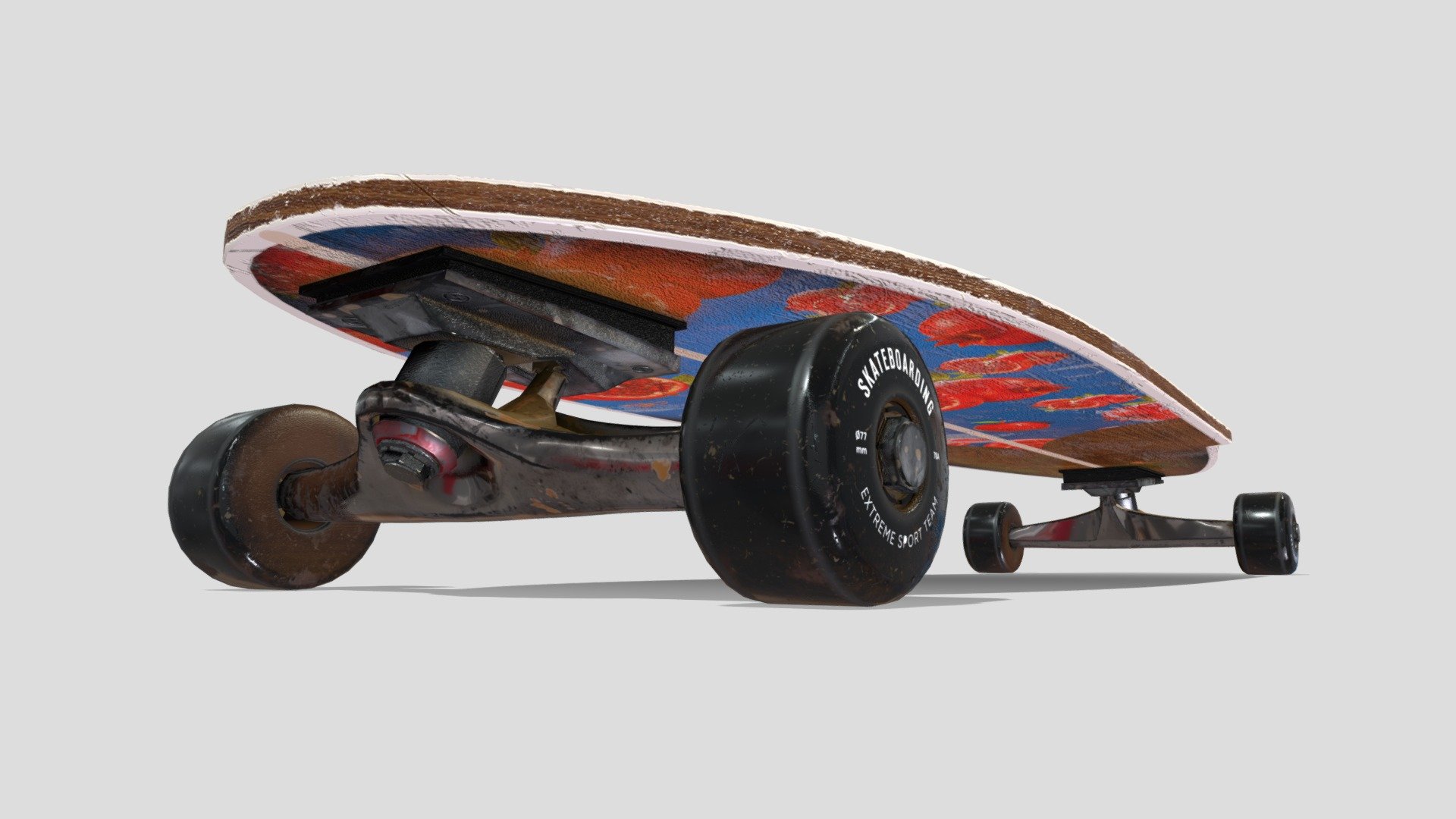 Longboard Surfskate Crusing 3d model