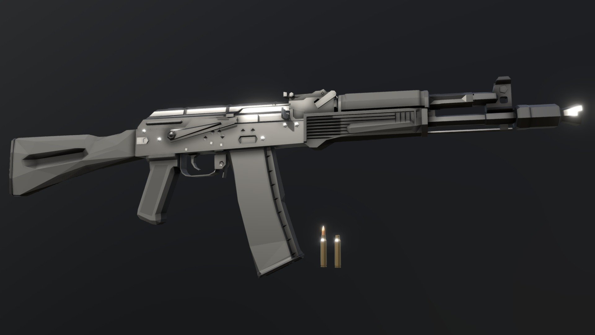 Low-Poly AK-102 3d model