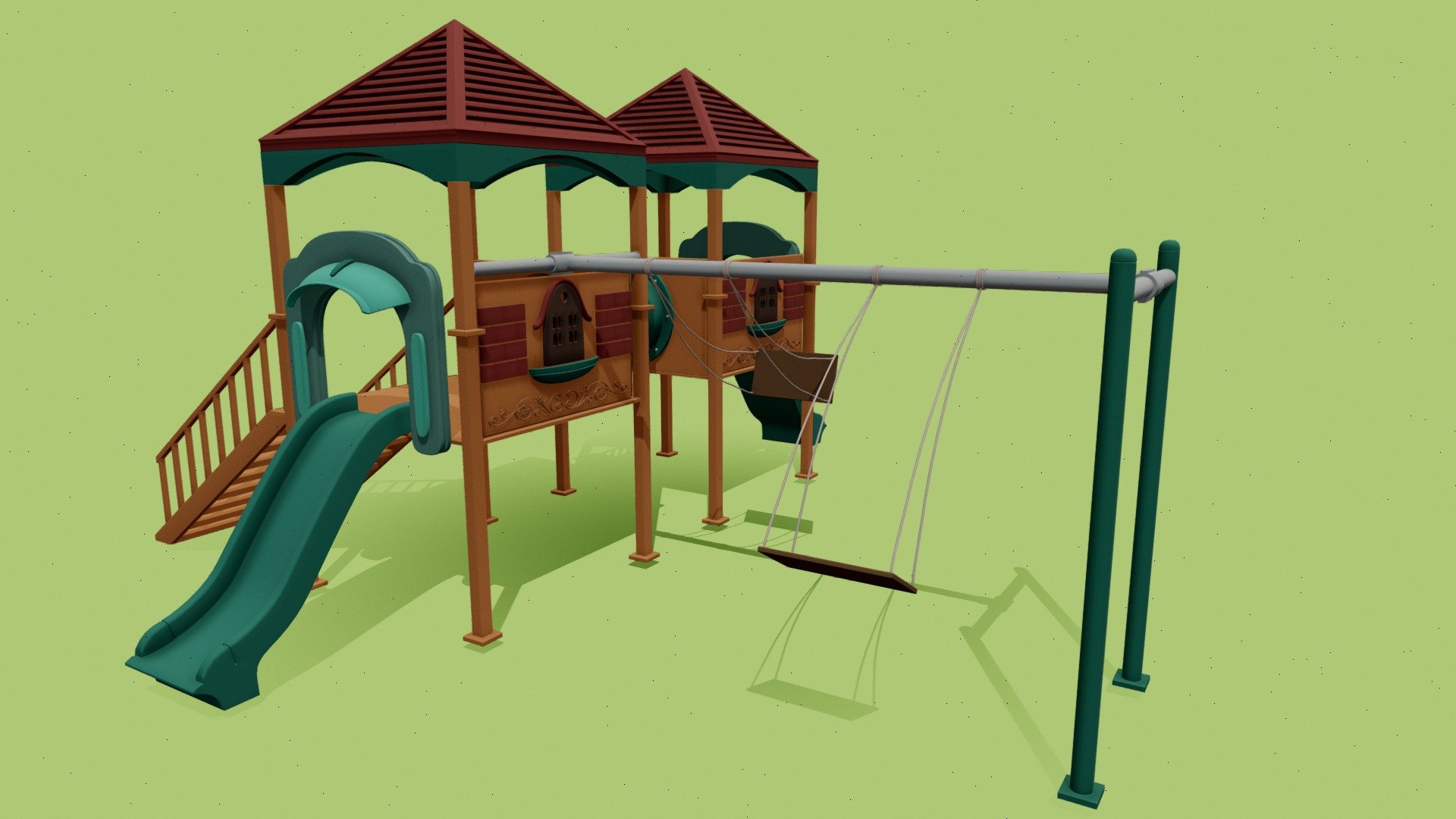 Kids swingset 3d model