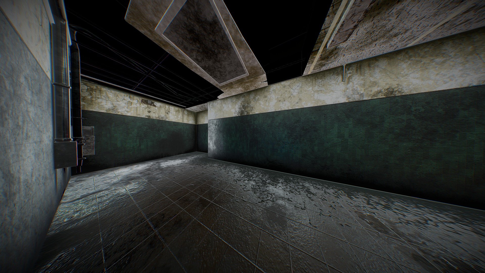 Deteriorated corridor 3d model