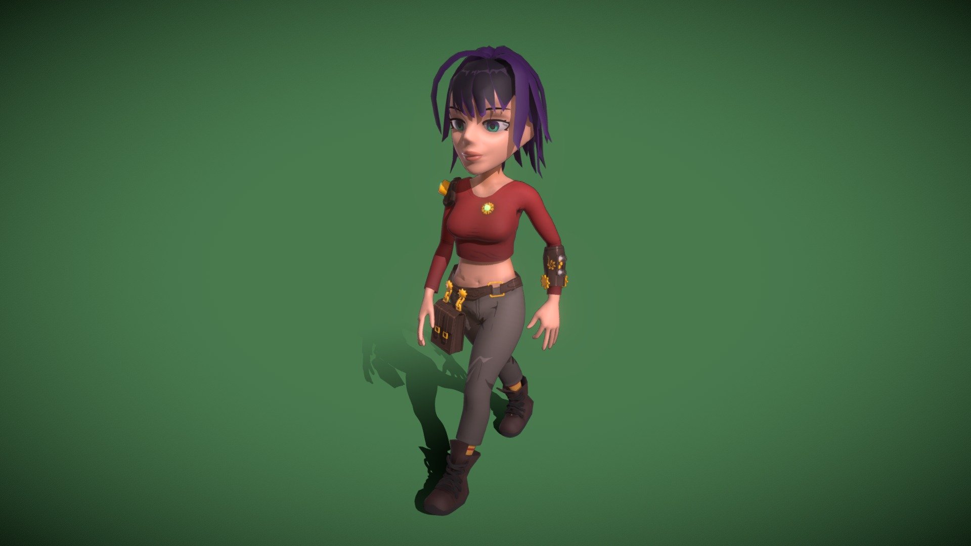 Cartoon girl 3d model